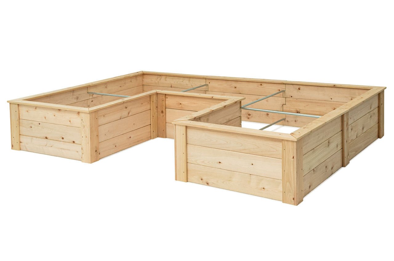 Natural Cedar 12' U-Shaped Raised Garden Beds 8' 11"