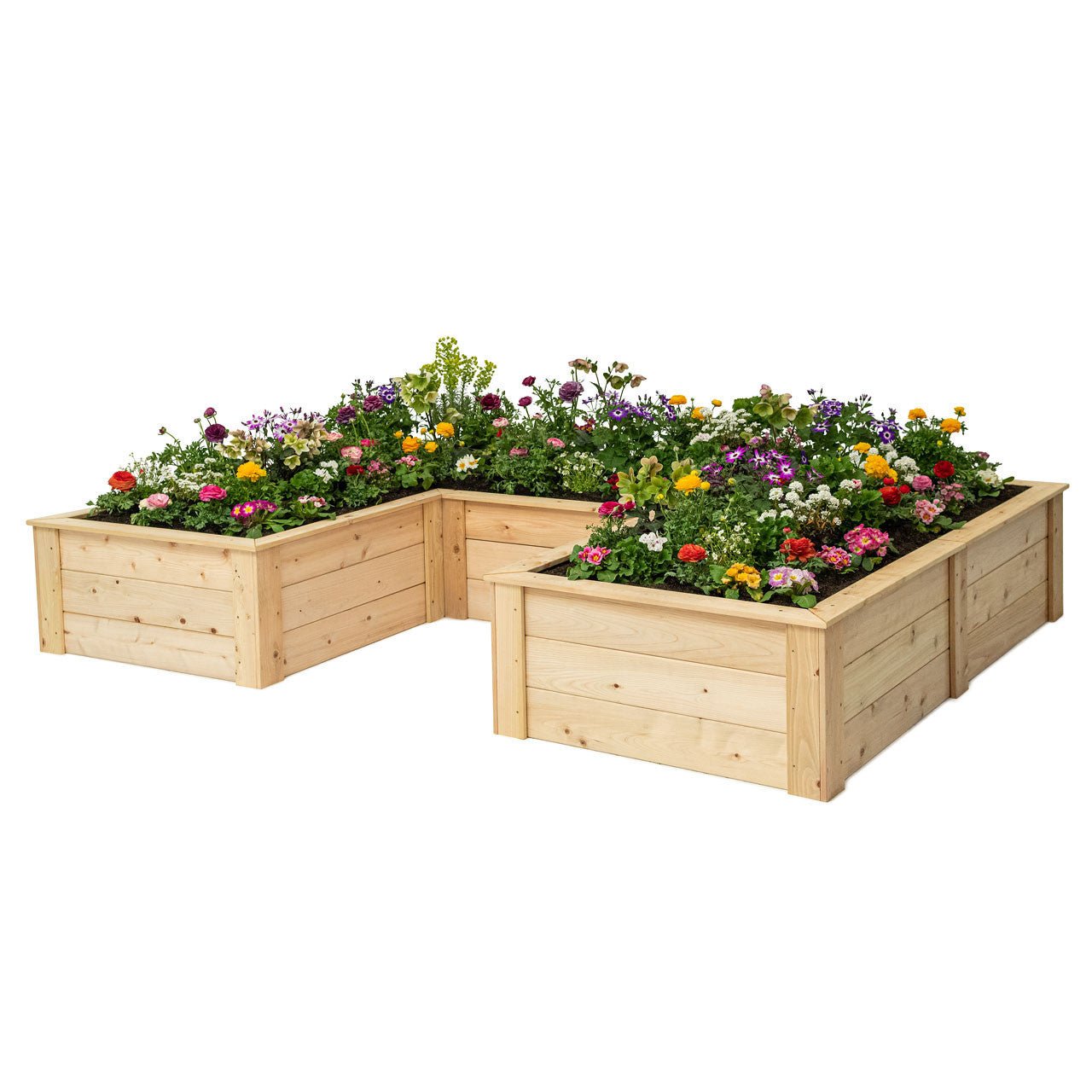 Natural Cedar 9' U-Shaped Raised Bed with Trellis 6' 11"