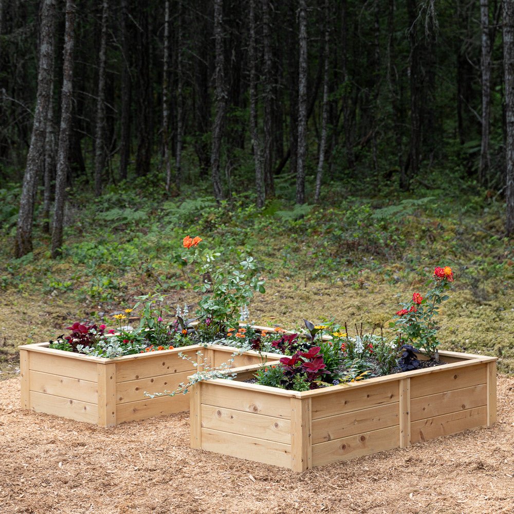 Natural Cedar 9' U-Shaped Raised Garden Beds 6' 11"