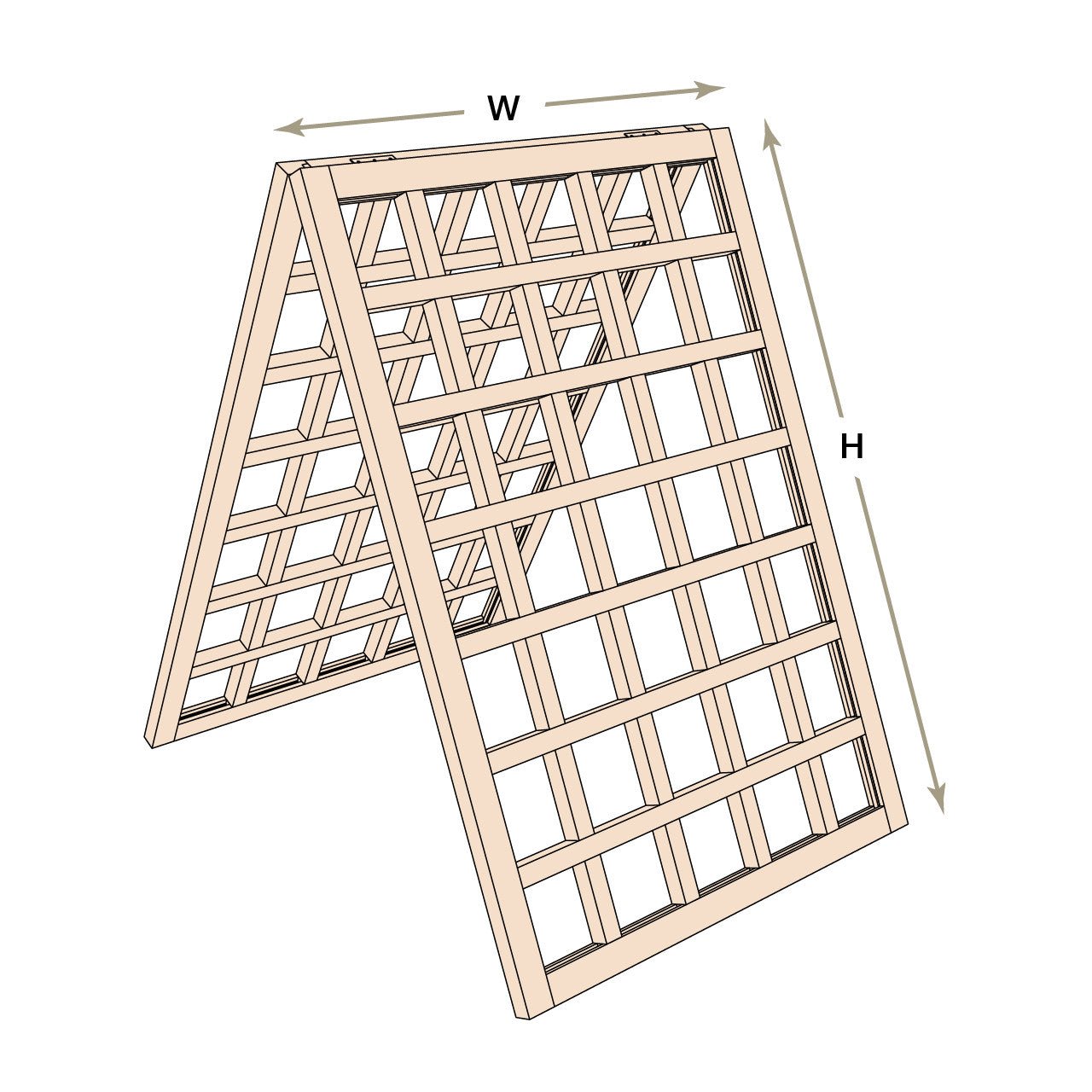 Natural Cedar A-Frame Trellises Small (30" x 42")