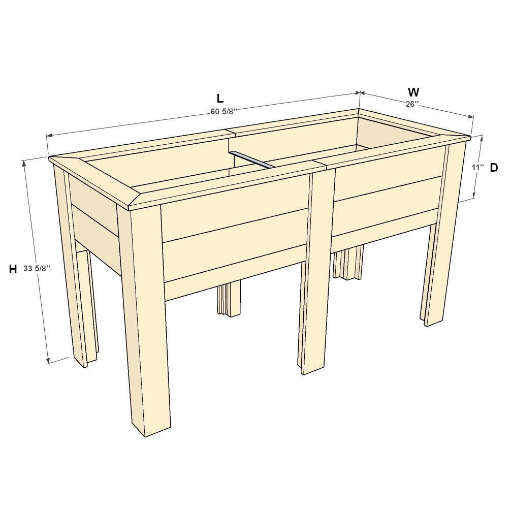 Natural Cedar Elevated Garden Planter 20" 20" option3