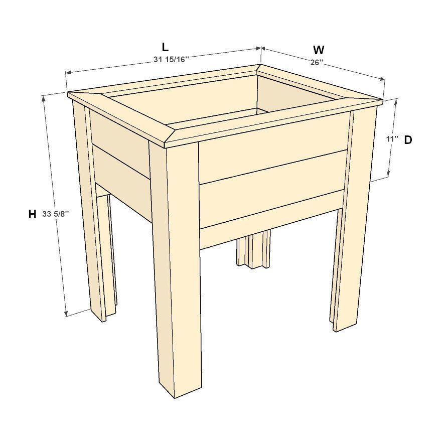 Natural Cedar Elevated Garden Planter 20" 20" option3