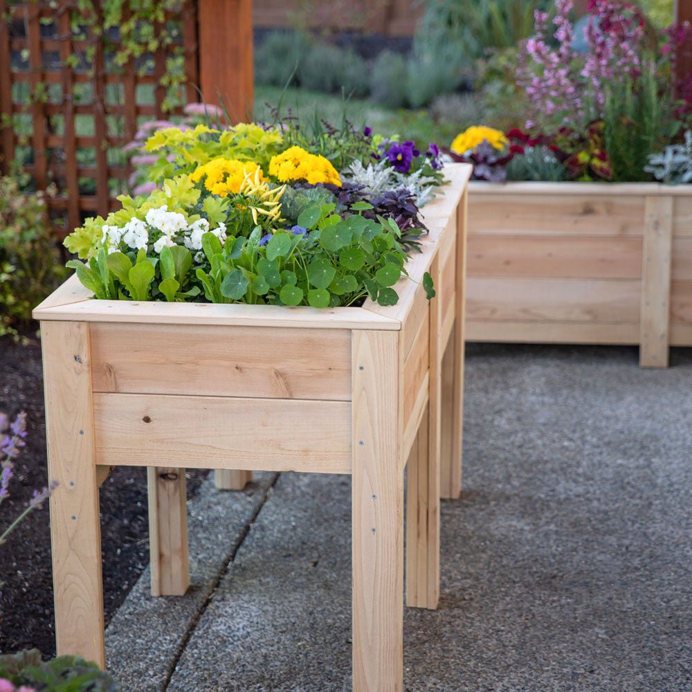 Natural Cedar Elevated Garden Planter 20" 20" option3