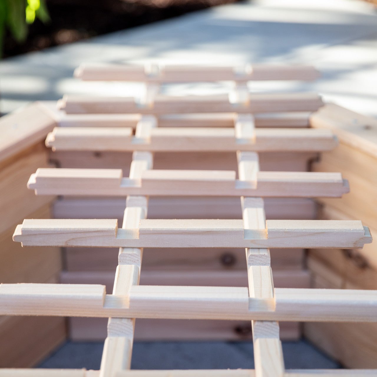 Natural Cedar Hexagon Raised Beds with Trellis 3' 3' option3