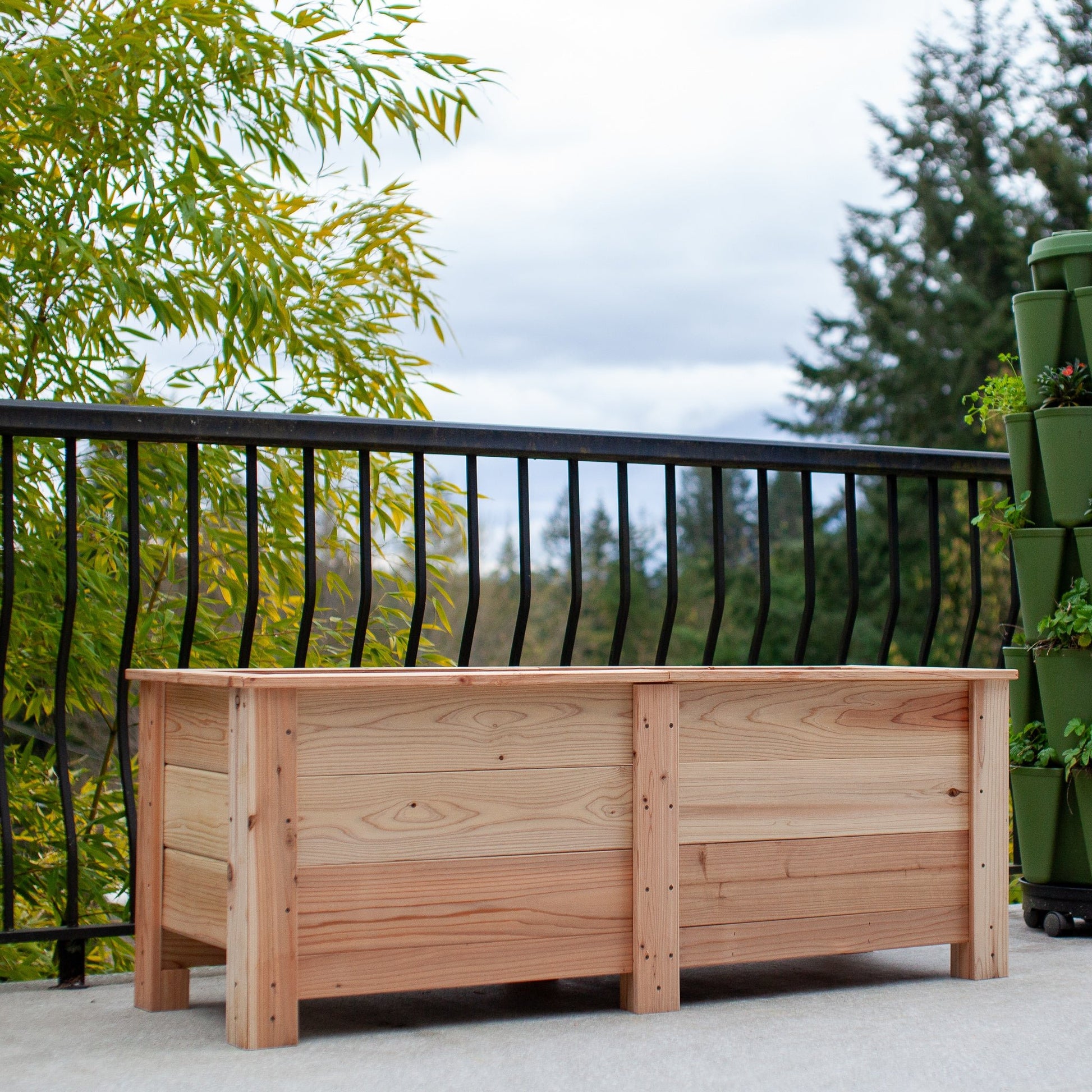 Natural Cedar Planter Boxes 14" 14" option3