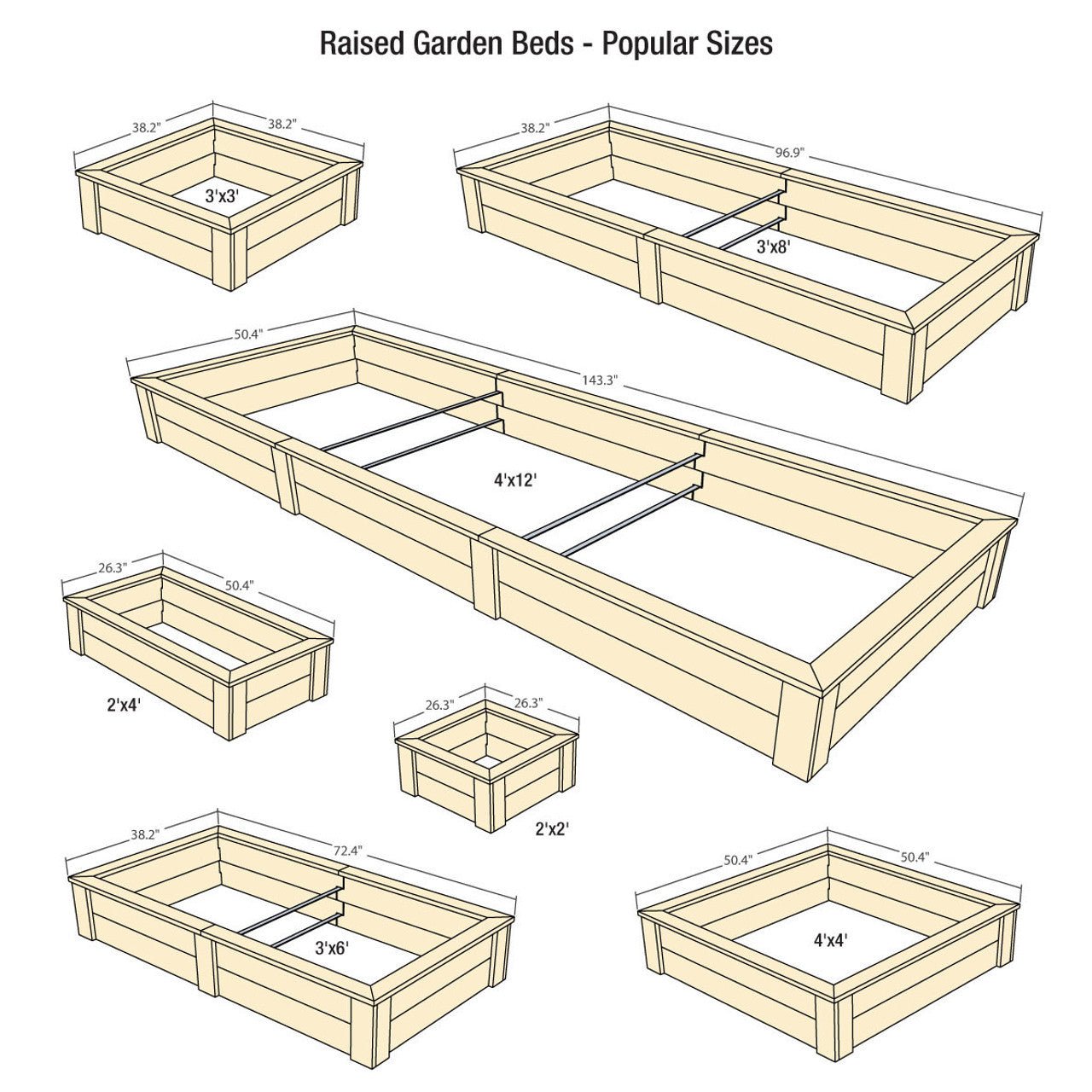 Natural Cedar Raised Beds with Trellis 2' 2' 11"