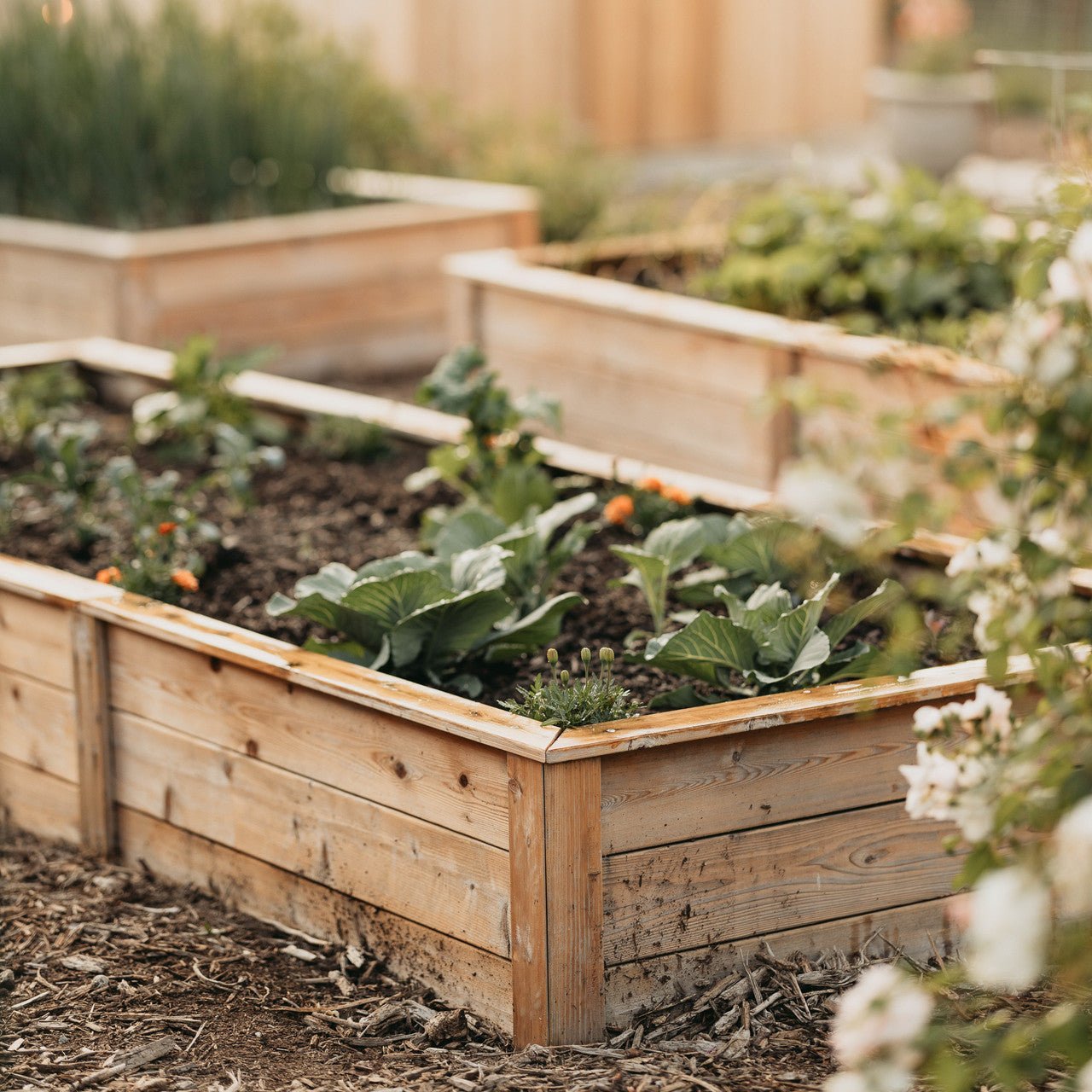 Natural Cedar Raised Garden Beds 2' 2' option3