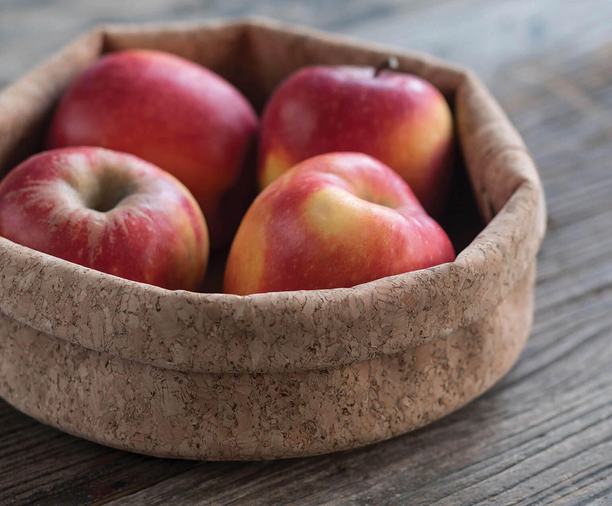 Natural Cork Fabric Bowl Small (8" Diameter)