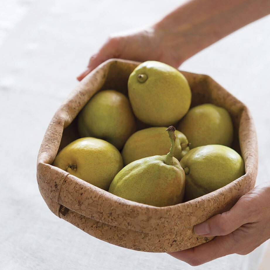 Natural Cork Fabric Bowl Small (8" Diameter)