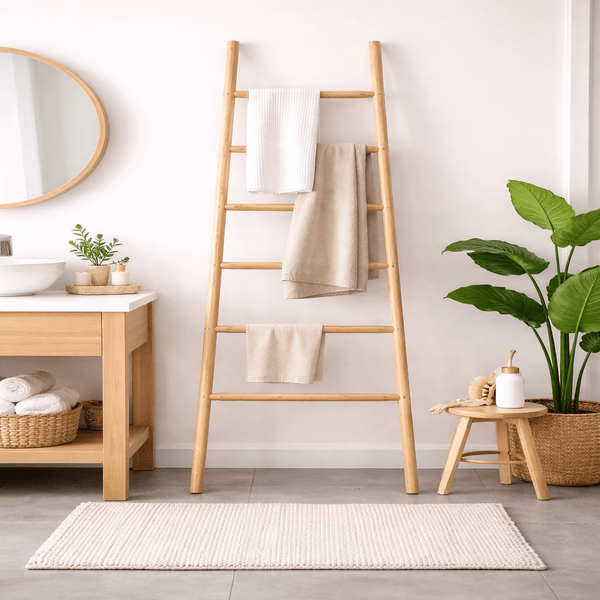 wood towel ladder next