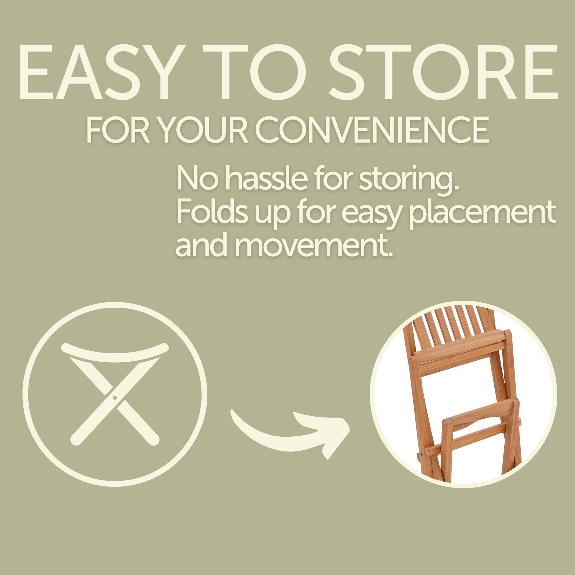 Natural Teak Emmett Outdoor Folding Bar Stool