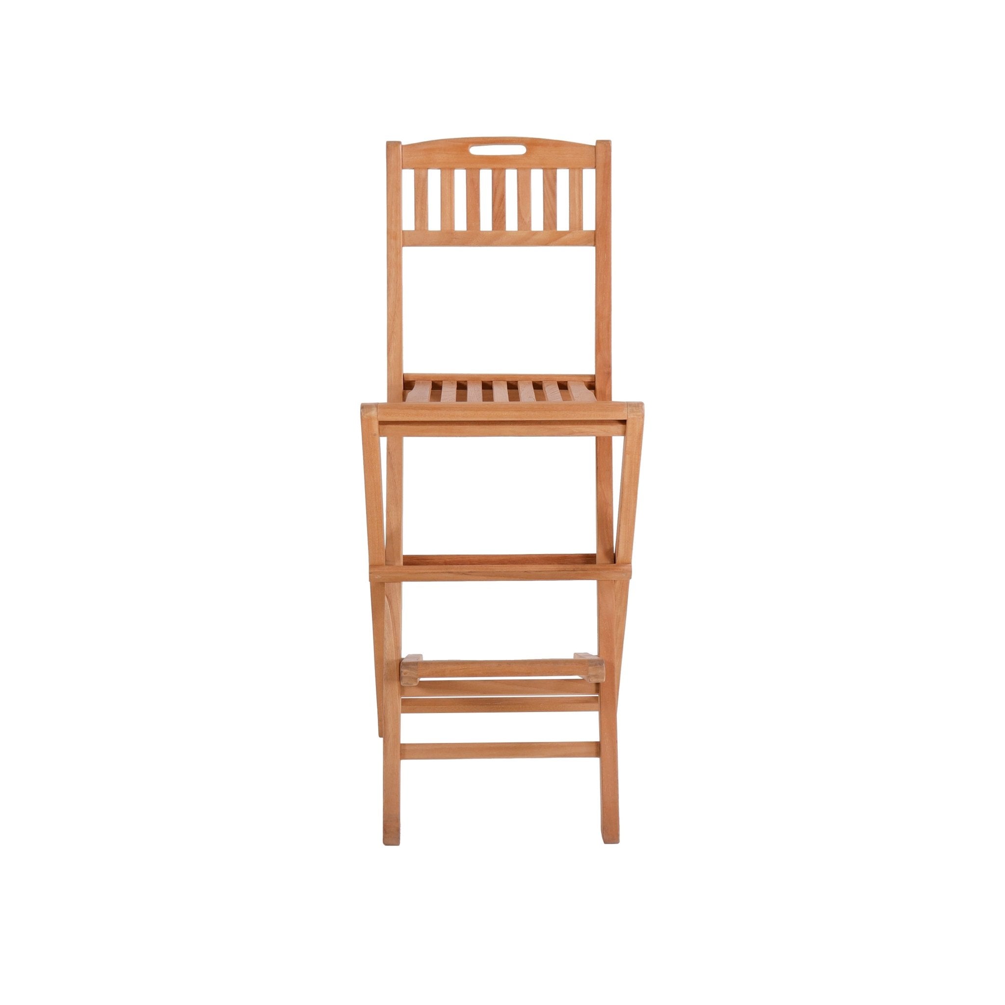 Natural Teak Emmett Outdoor Folding Bar Stool
