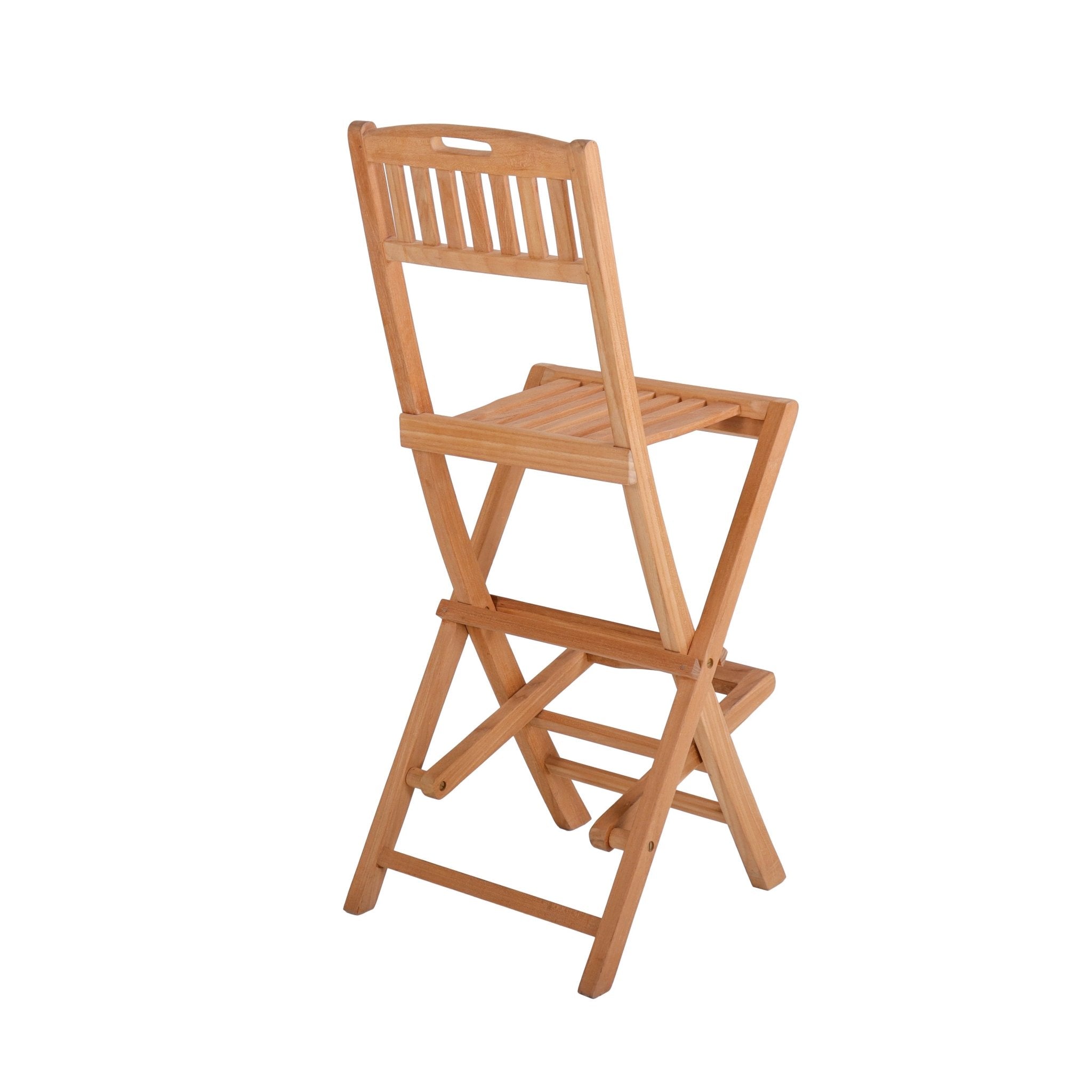 Natural Teak Emmett Outdoor Folding Bar Stool