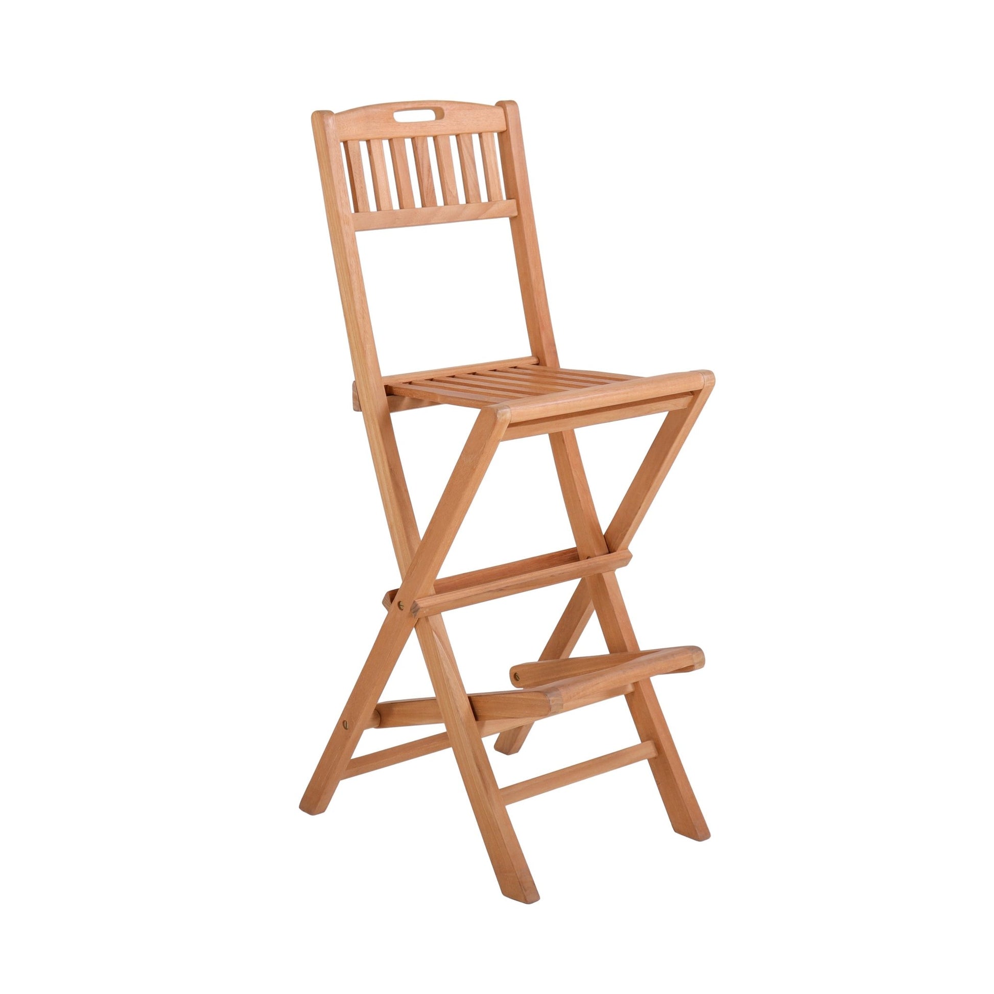 Natural Teak Emmett Outdoor Folding Bar Stool