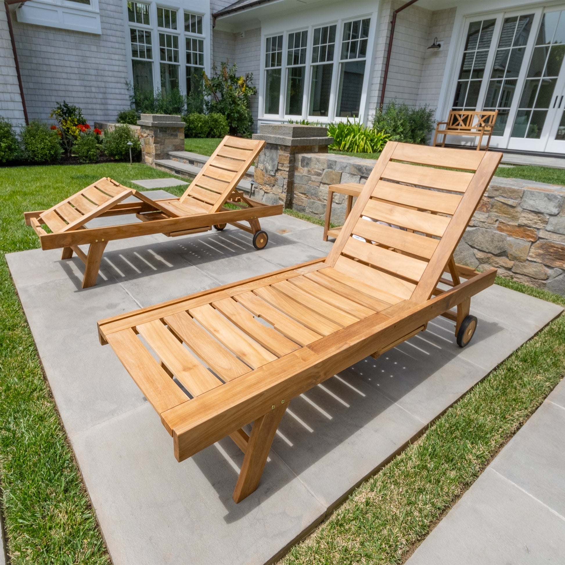 Natural Teak Naples Outdoor Adjustable Sun Lounger