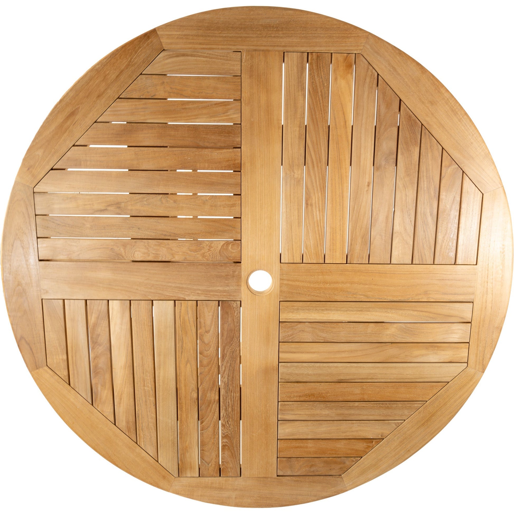 Natural Teak Naples Outdoor Folding Dining Table - 47" Round