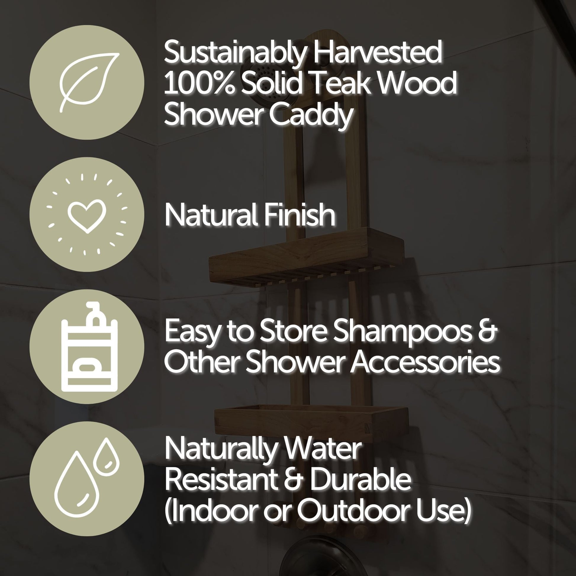 Natural Teak Newport Shower Caddy