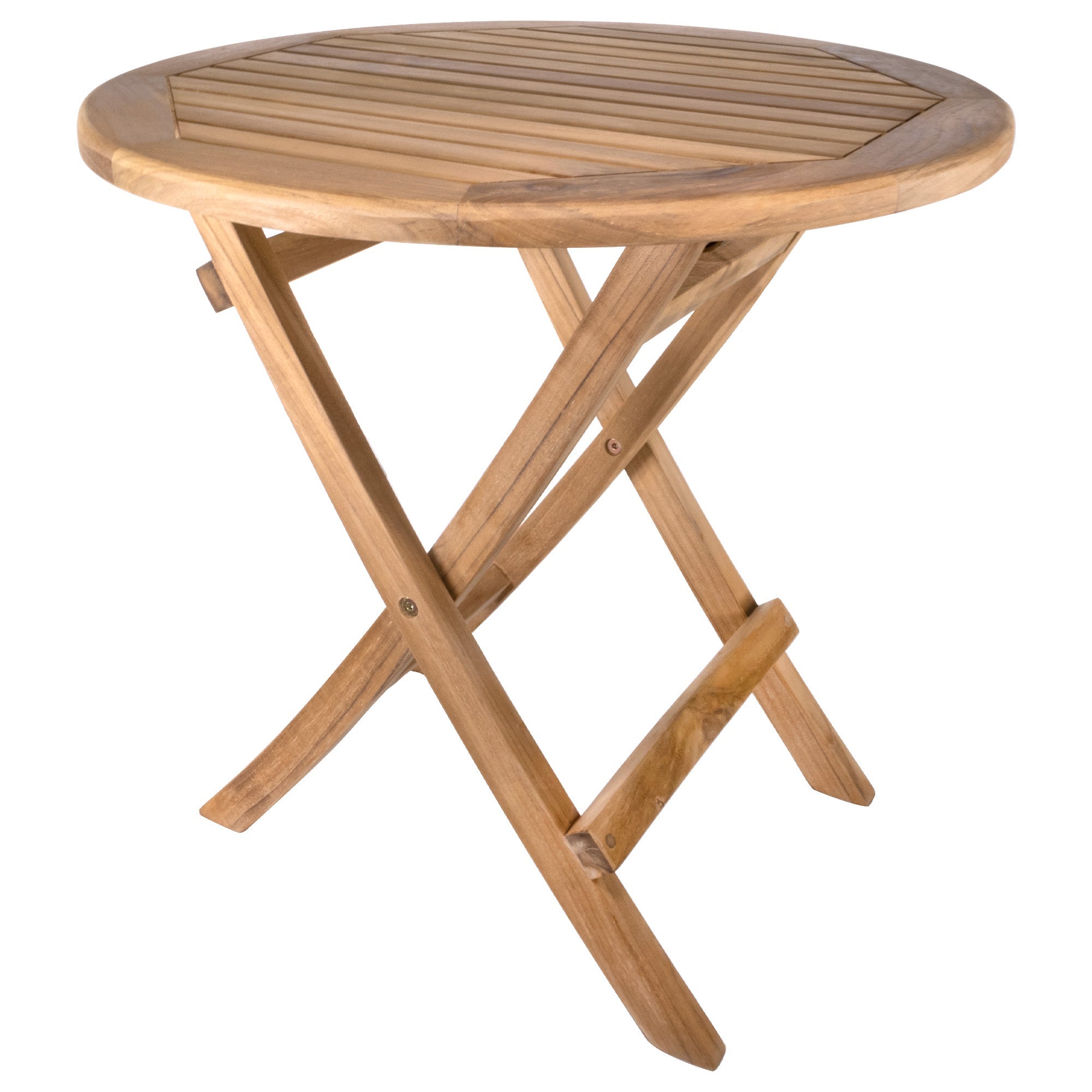Natural Teak Ruger Outdoor Folding Side Table - 20" Round