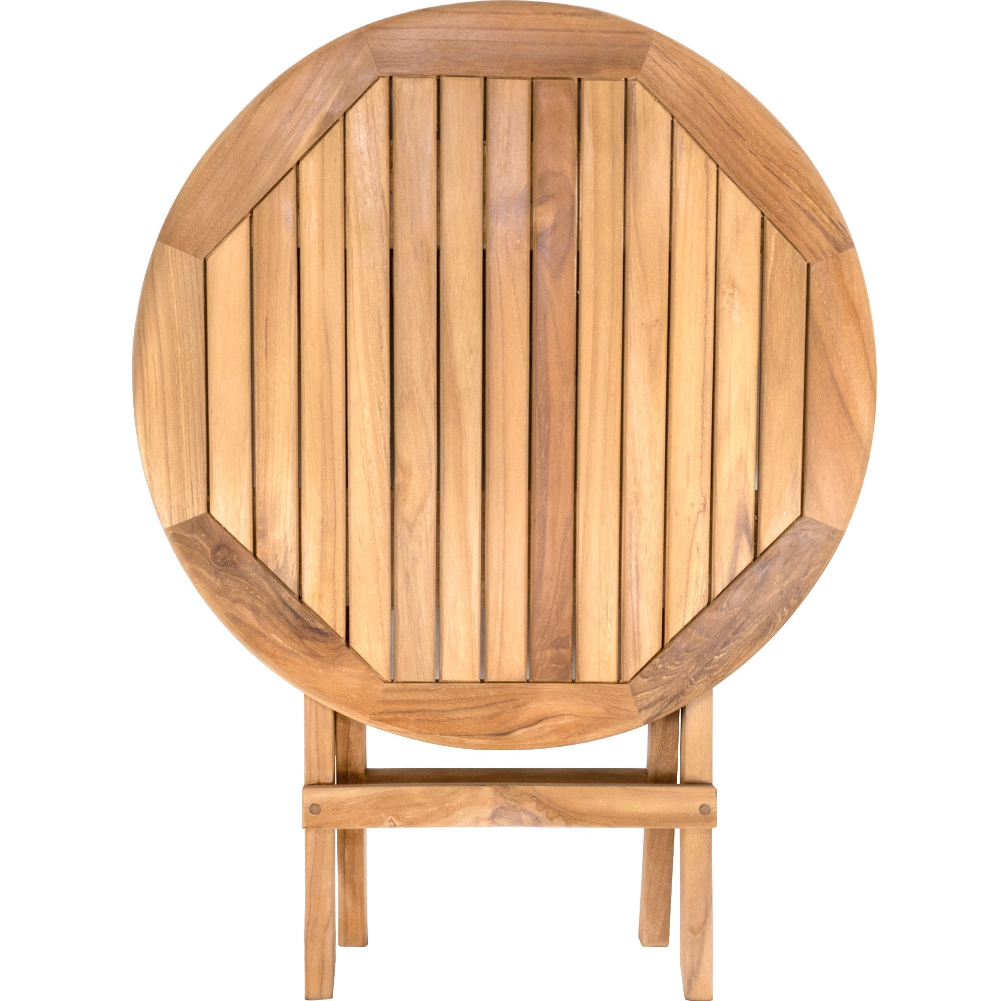Natural Teak Ruger Outdoor Folding Side Table - 20" Round