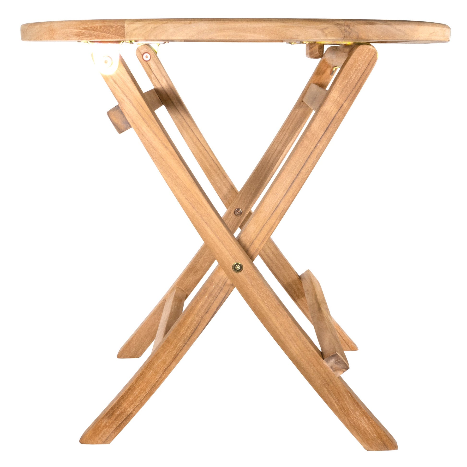 Natural Teak Ruger Outdoor Folding Side Table - 20" Round
