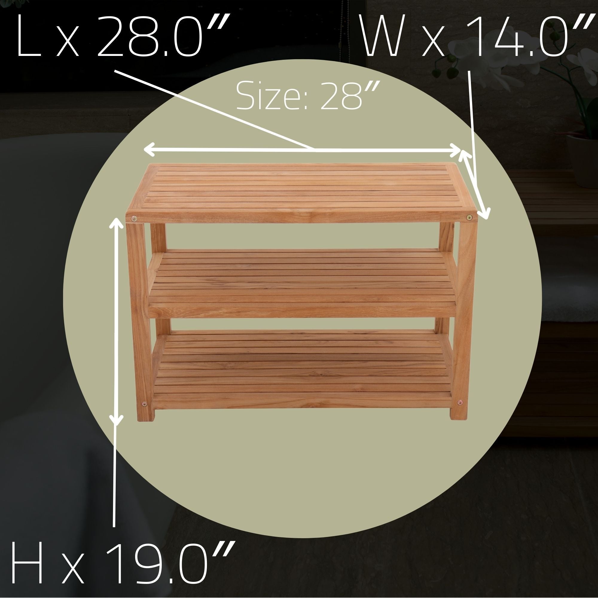 Natural Teak Savannah Sauna Bench With Storage 40"