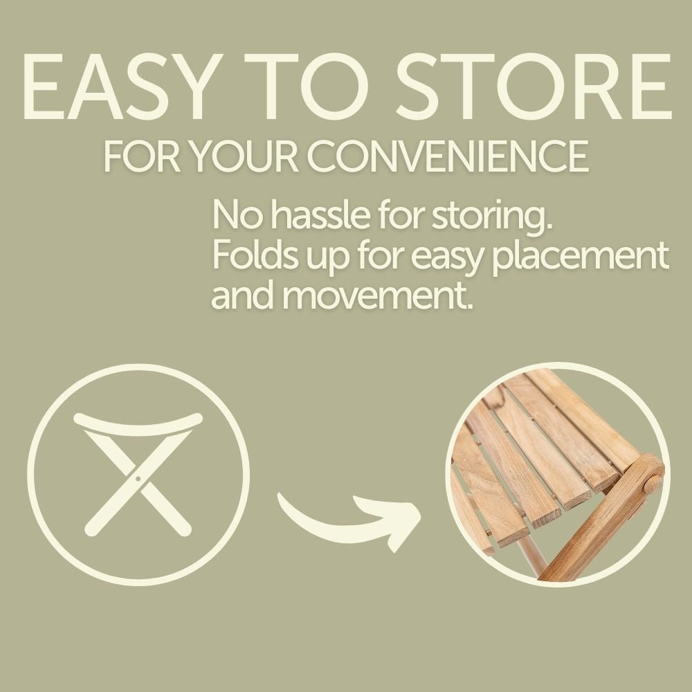 Natural Teak Sierra Outdoor Folding String Seat