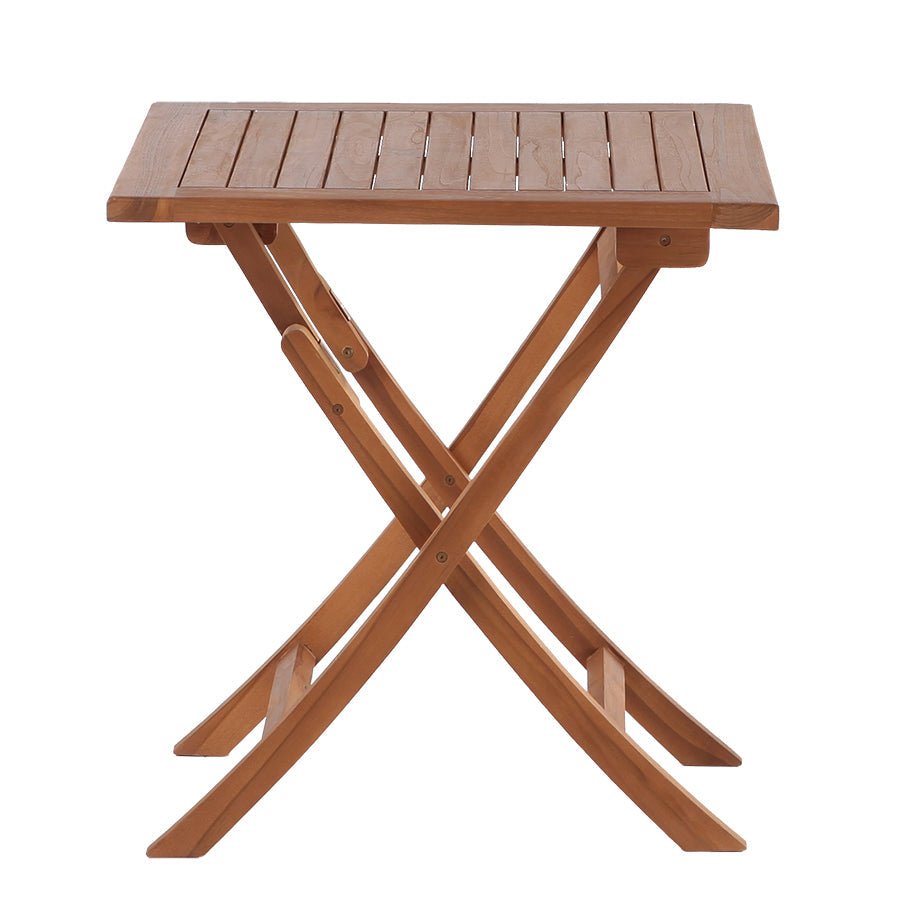 Natural Teak Telluride 2-Person Patio Table - 28" Square Folding Table Natural