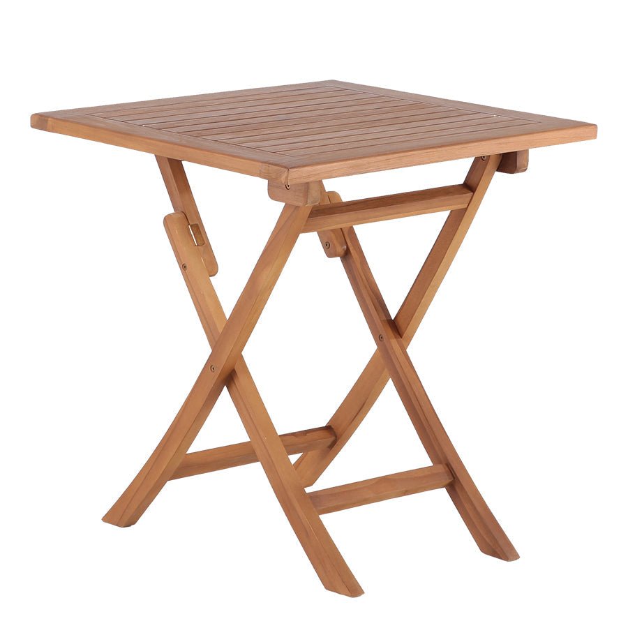 Natural Teak Telluride 2-Person Patio Table - 28" Square Folding Table Natural