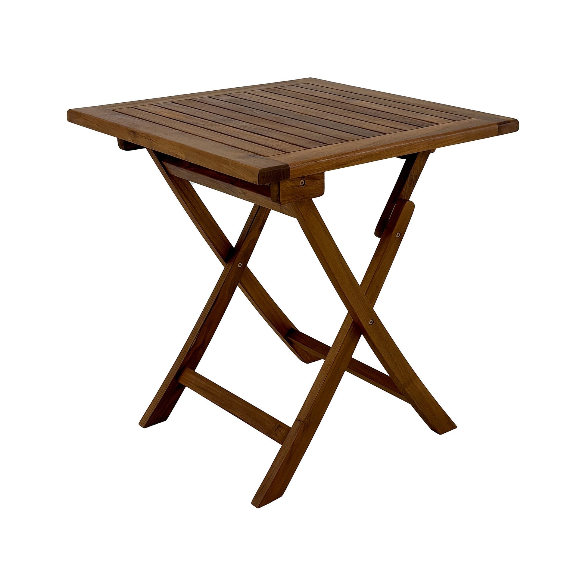 Natural Teak Telluride 2-Person Patio Table - 28" Square Folding Table Natural