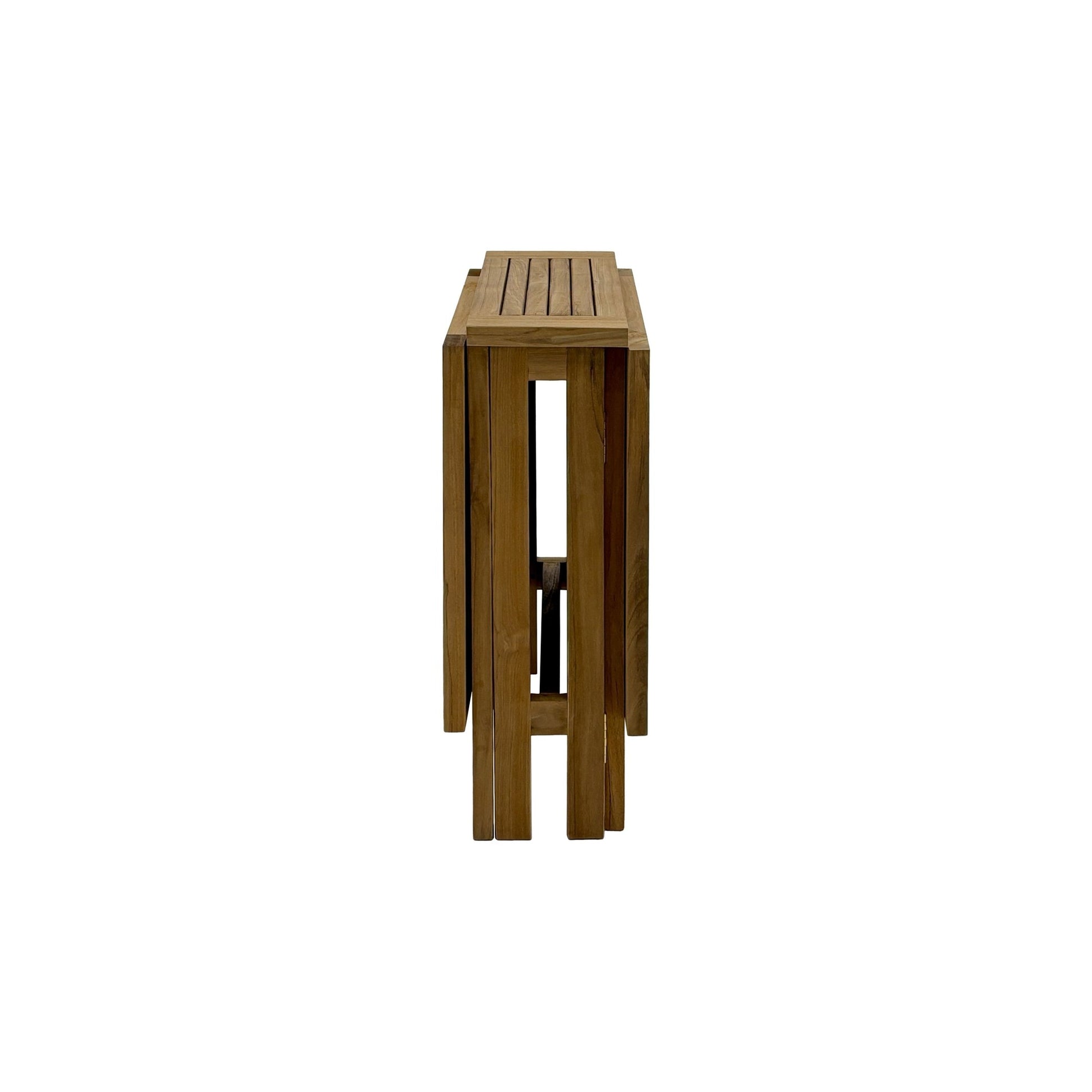 Natural Teak Telluride 4-Person Patio Table - 51" Dual Folding Table