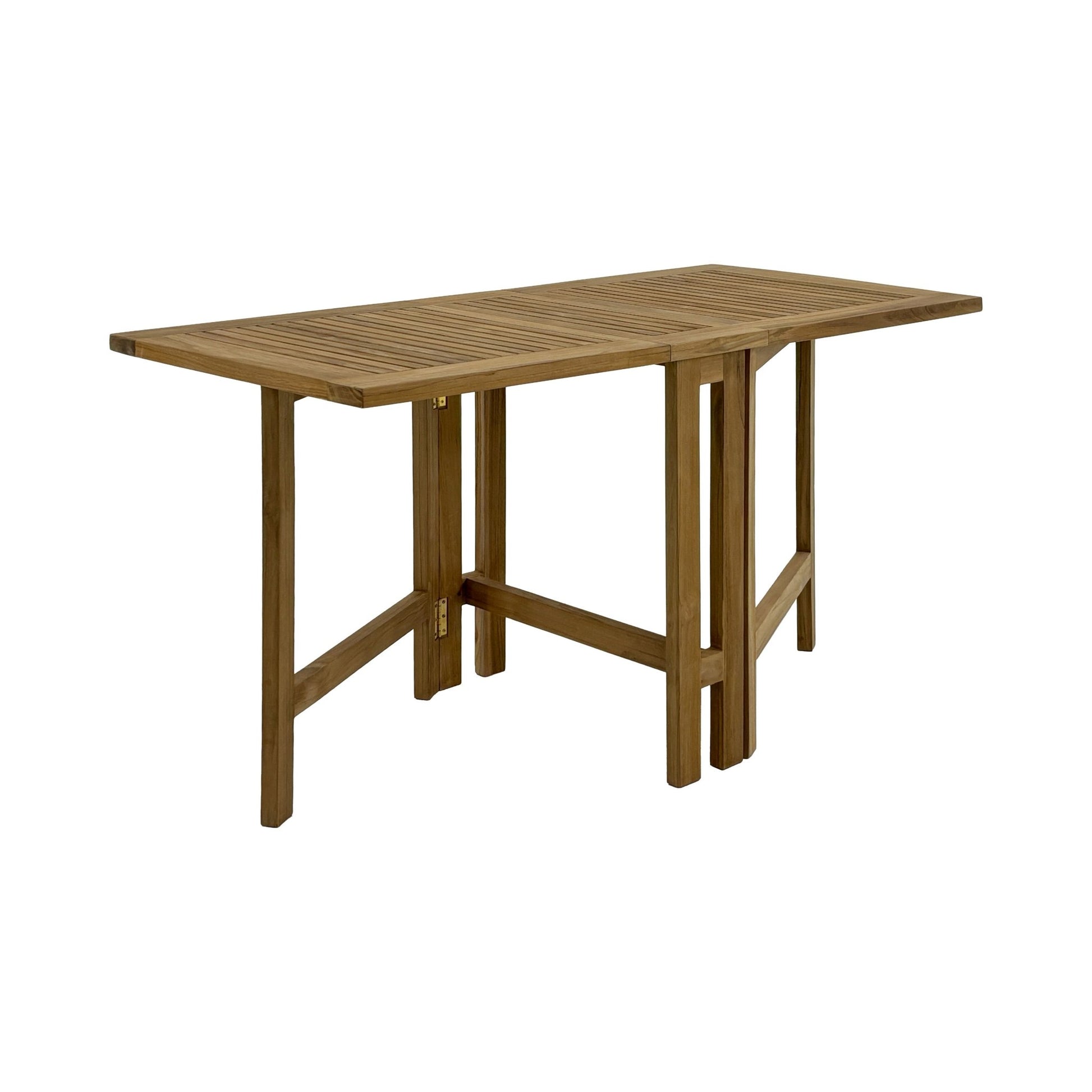 Natural Teak Telluride 4-Person Patio Table - 51" Dual Folding Table