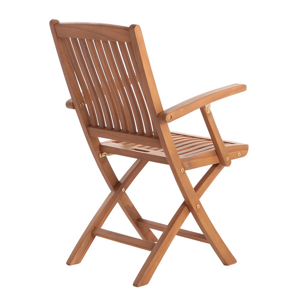 Natural Teak Telluride Outdoor Folding Patio Arm Chair