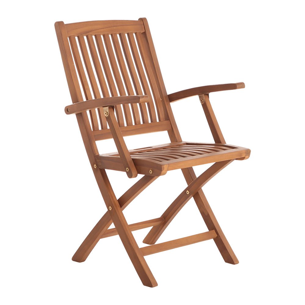 Natural Teak Telluride Outdoor Folding Patio Arm Chair