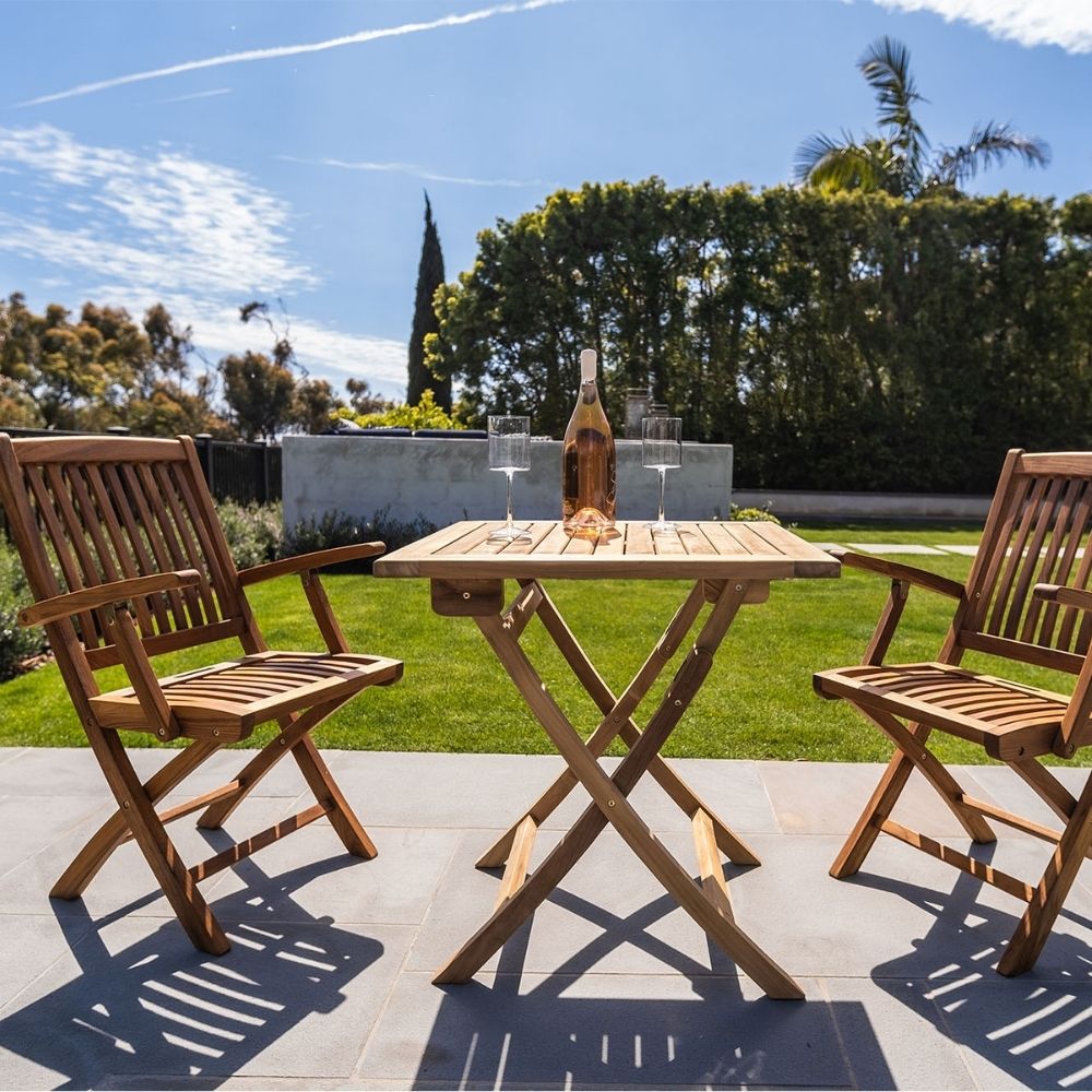 Natural Teak Telluride Outdoor Folding Patio Arm Chair