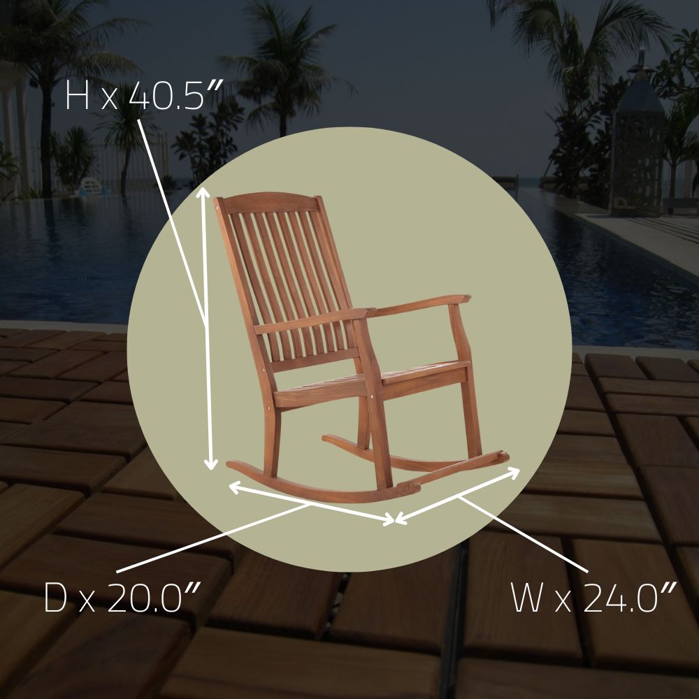 Natural Teak Telluride Outdoor Rocking Chair Oiled