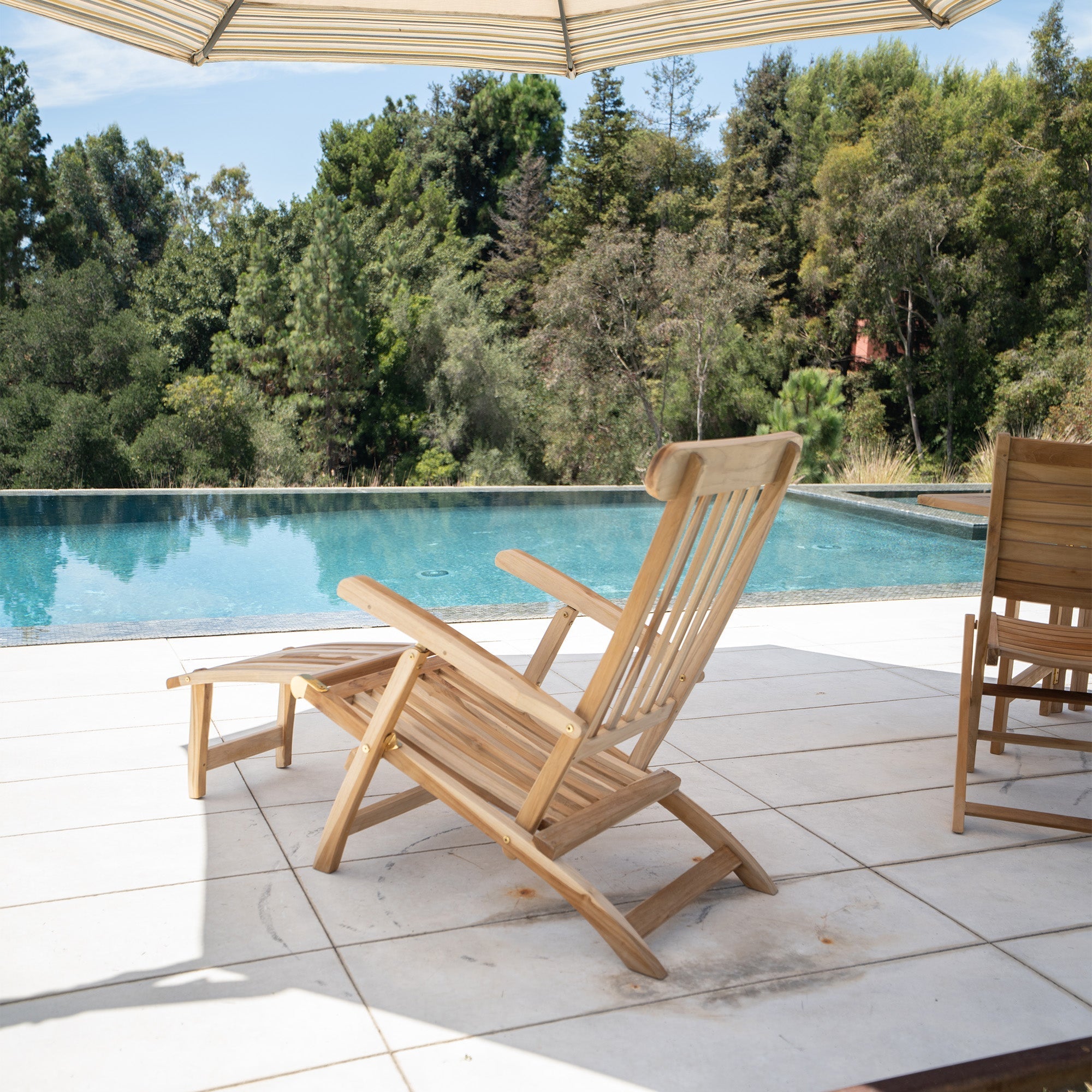 Natural Teak Telluride Patio Chaise Lounger Natural Finish