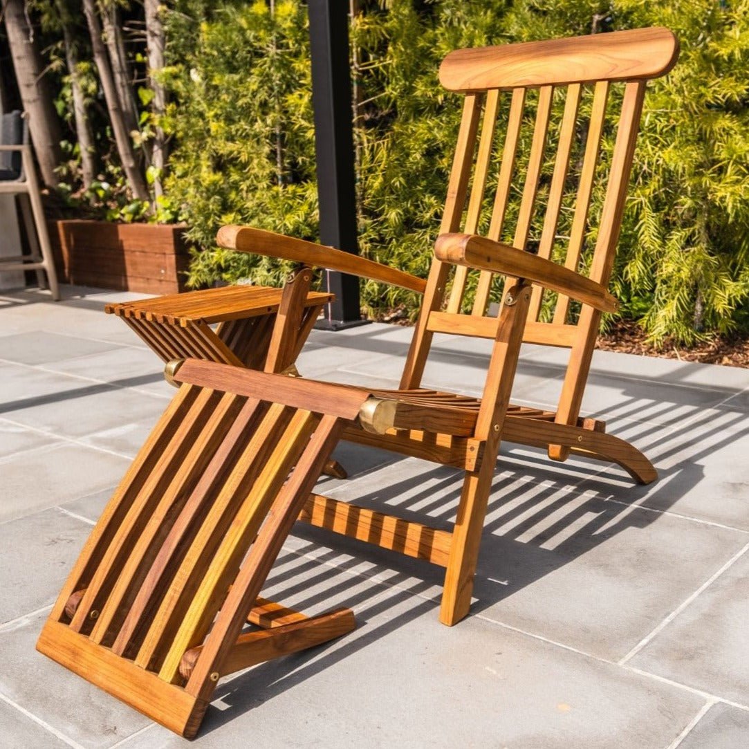 Natural Teak Telluride Patio Chaise Lounger Oiled Finish