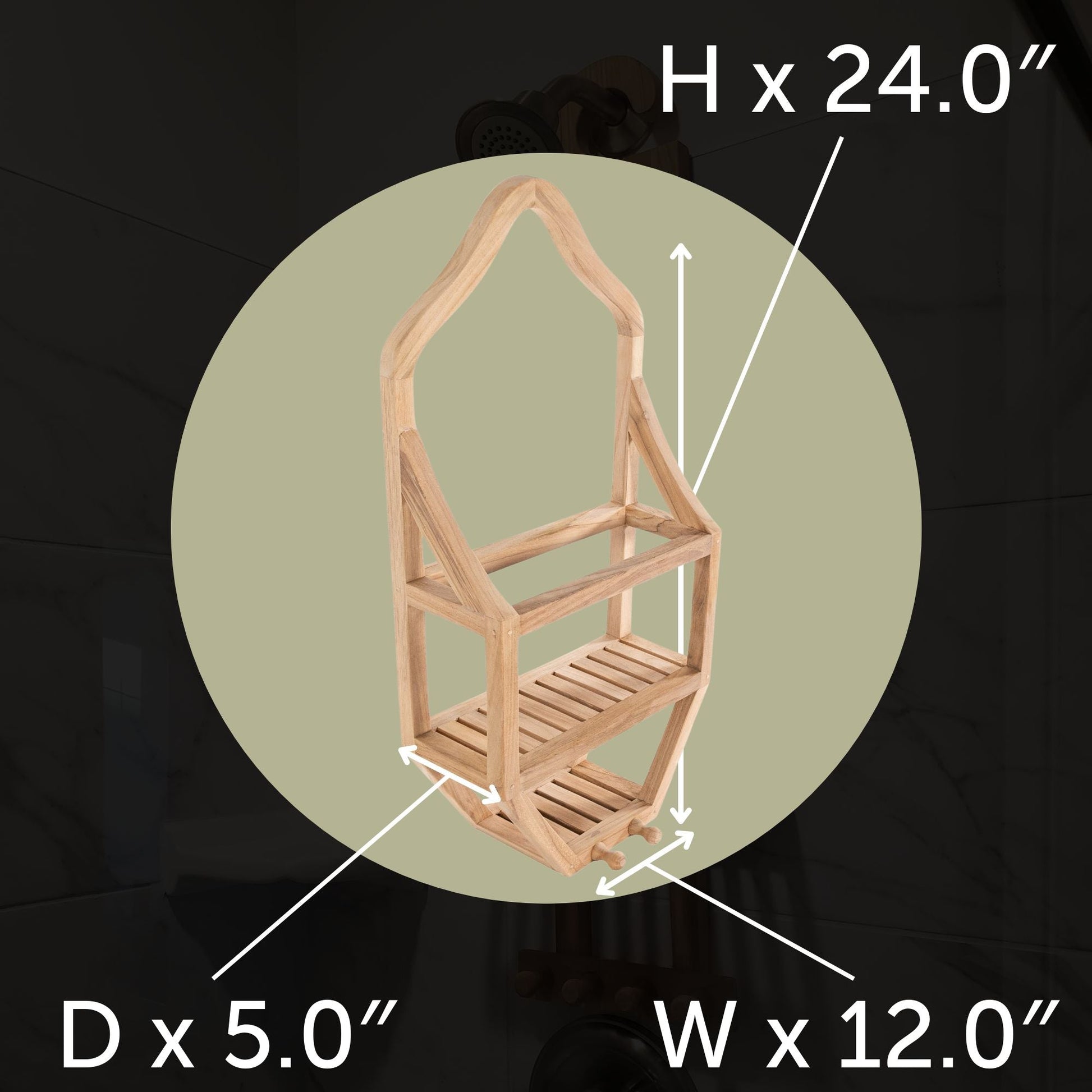 Natural Teak Tulum Shower Caddy
