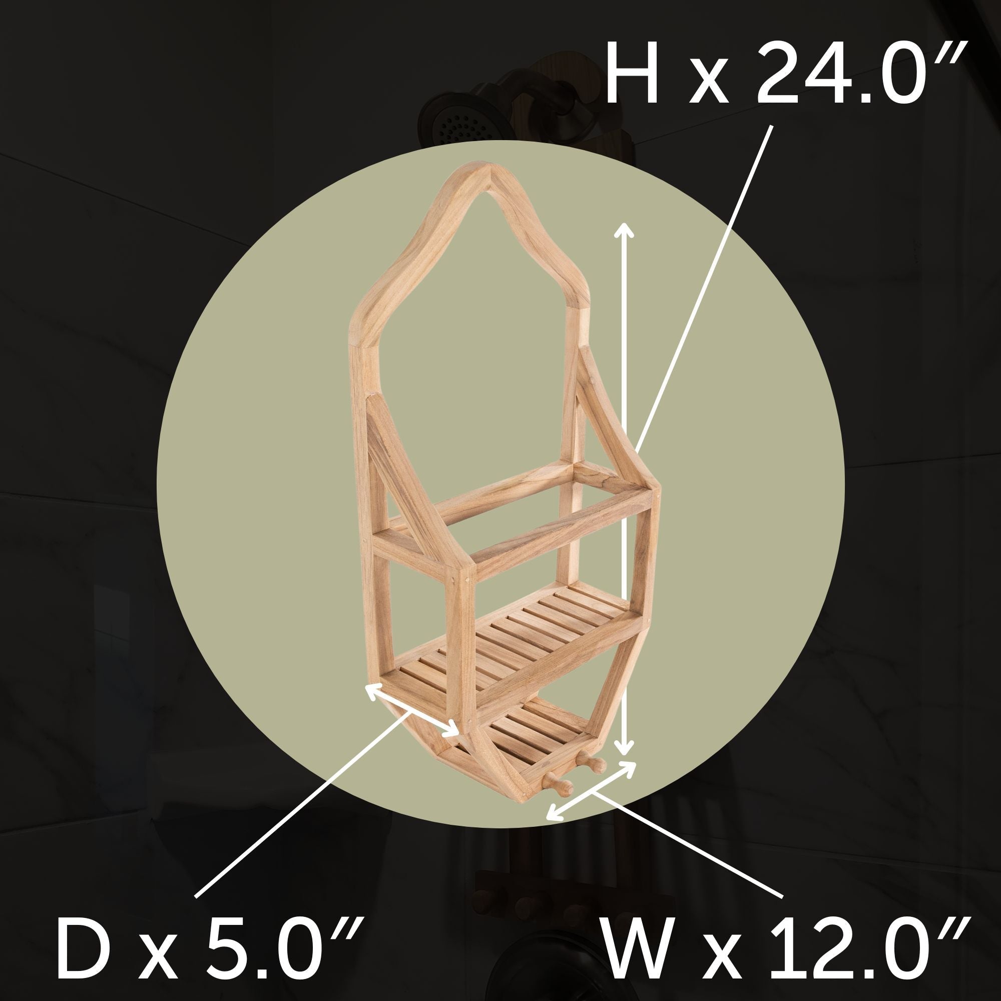 Natural Teak Tulum Shower Caddy