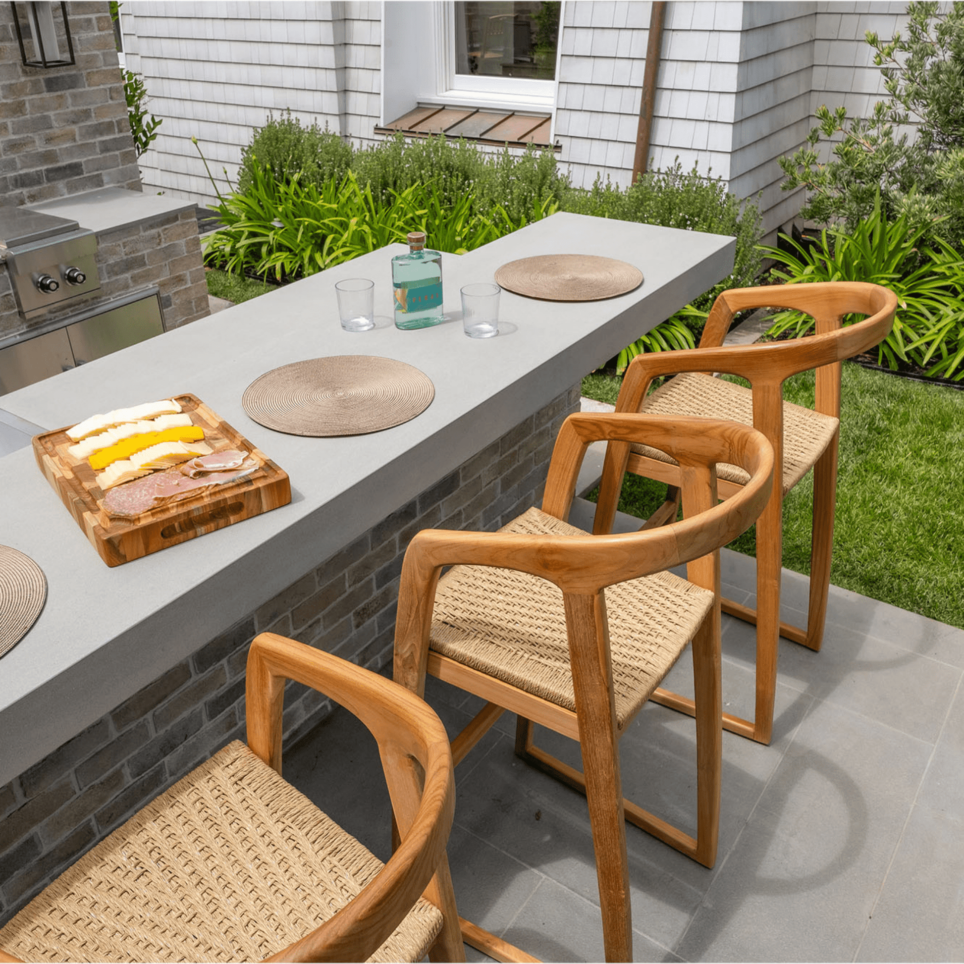 Natural Teak Ubud Outdoor Bar Stool
