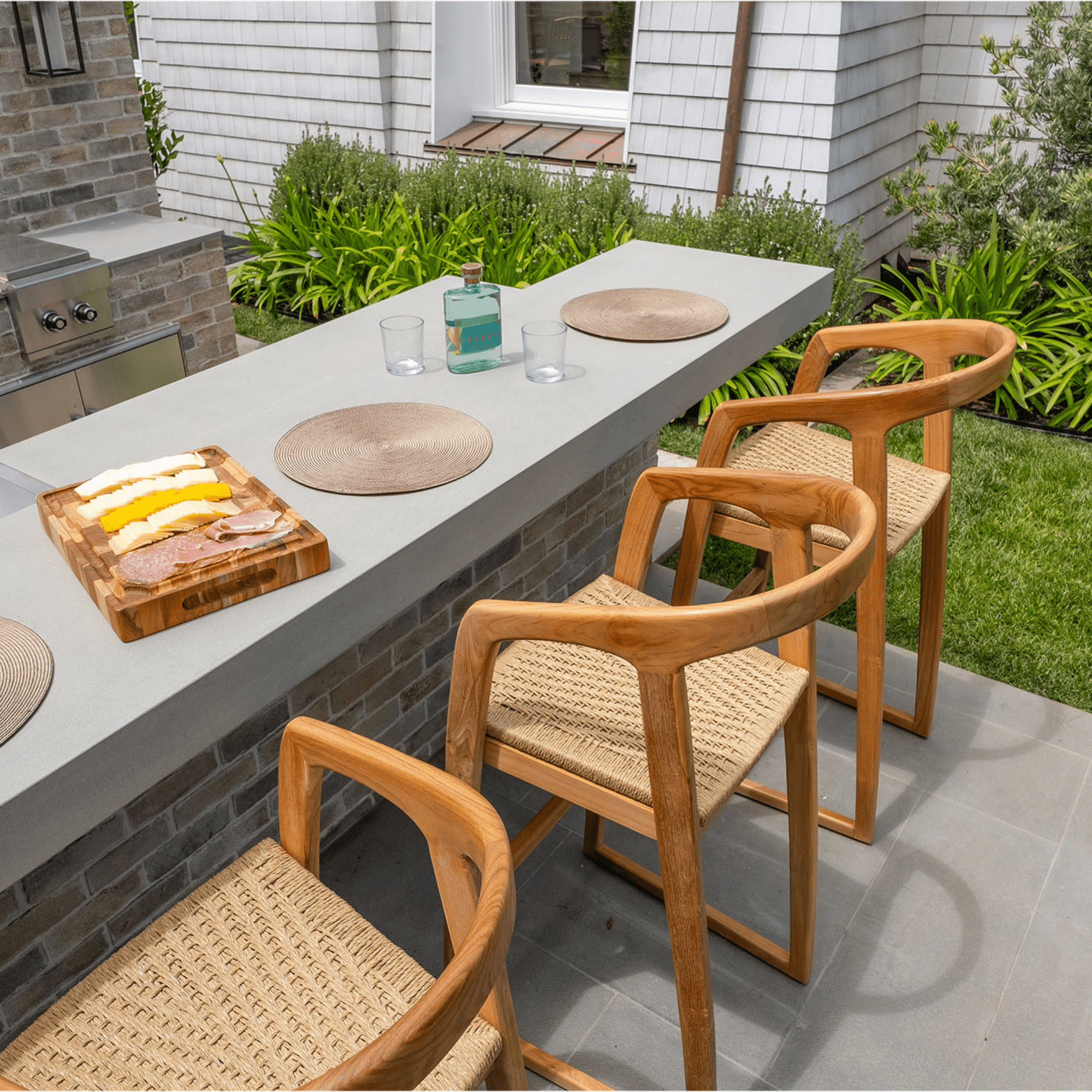 Natural Teak Ubud Outdoor Bar Stool