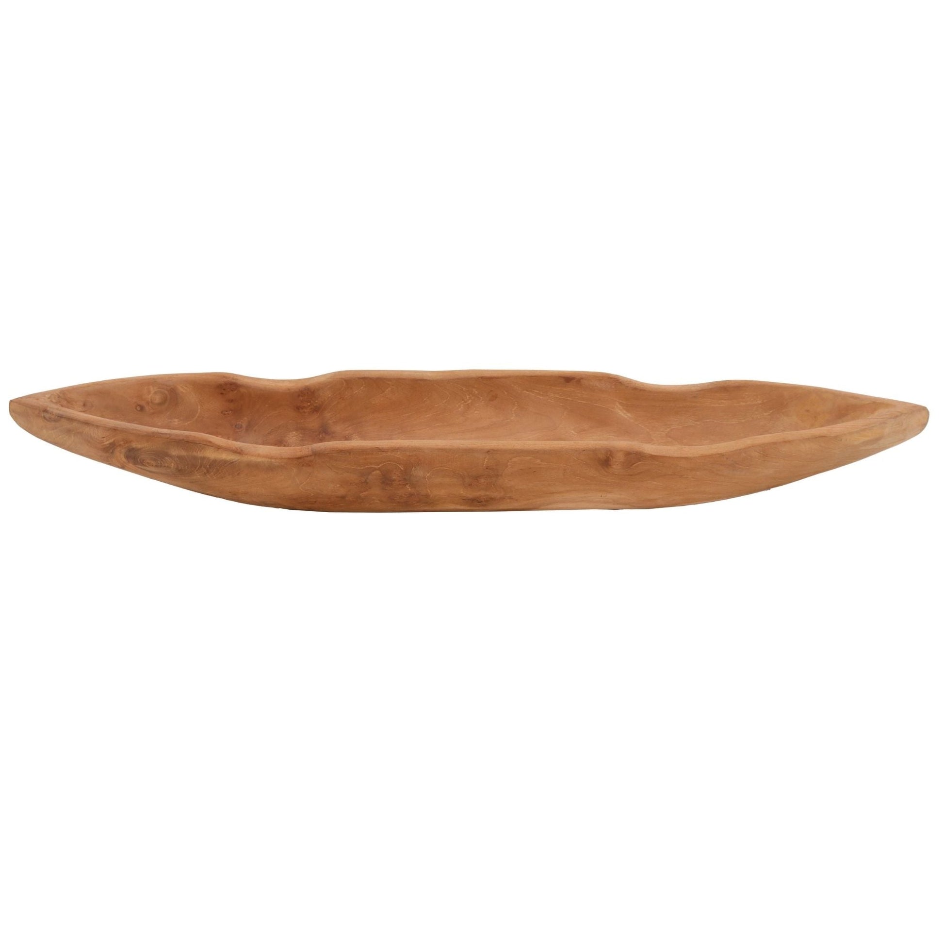Natural Teak Viking Boat Table Centerpiece - 30" Long
