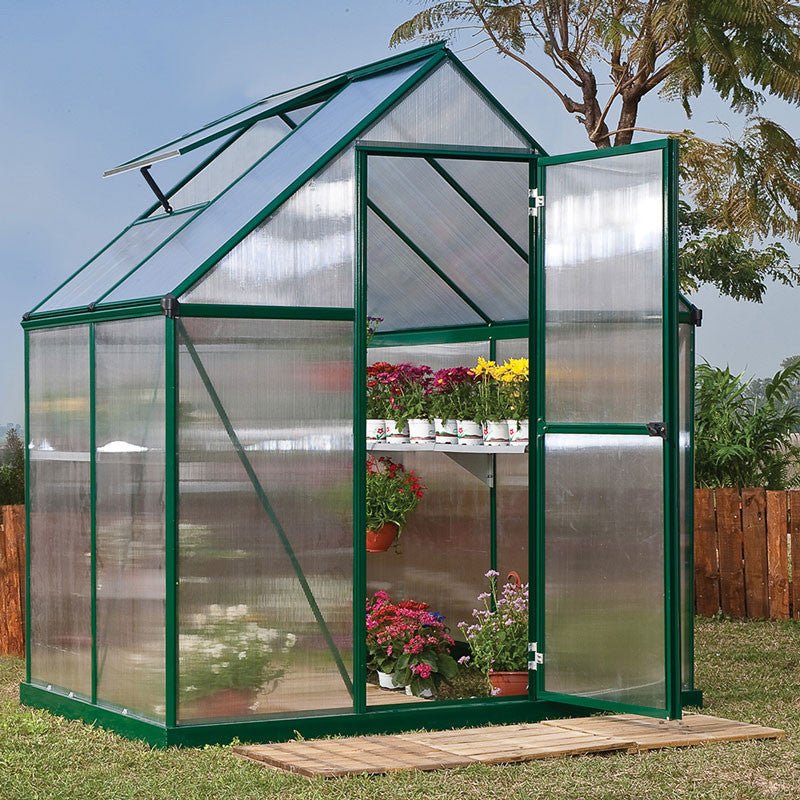 Nature Greenhouses - 6' Widths Green 6'x8'