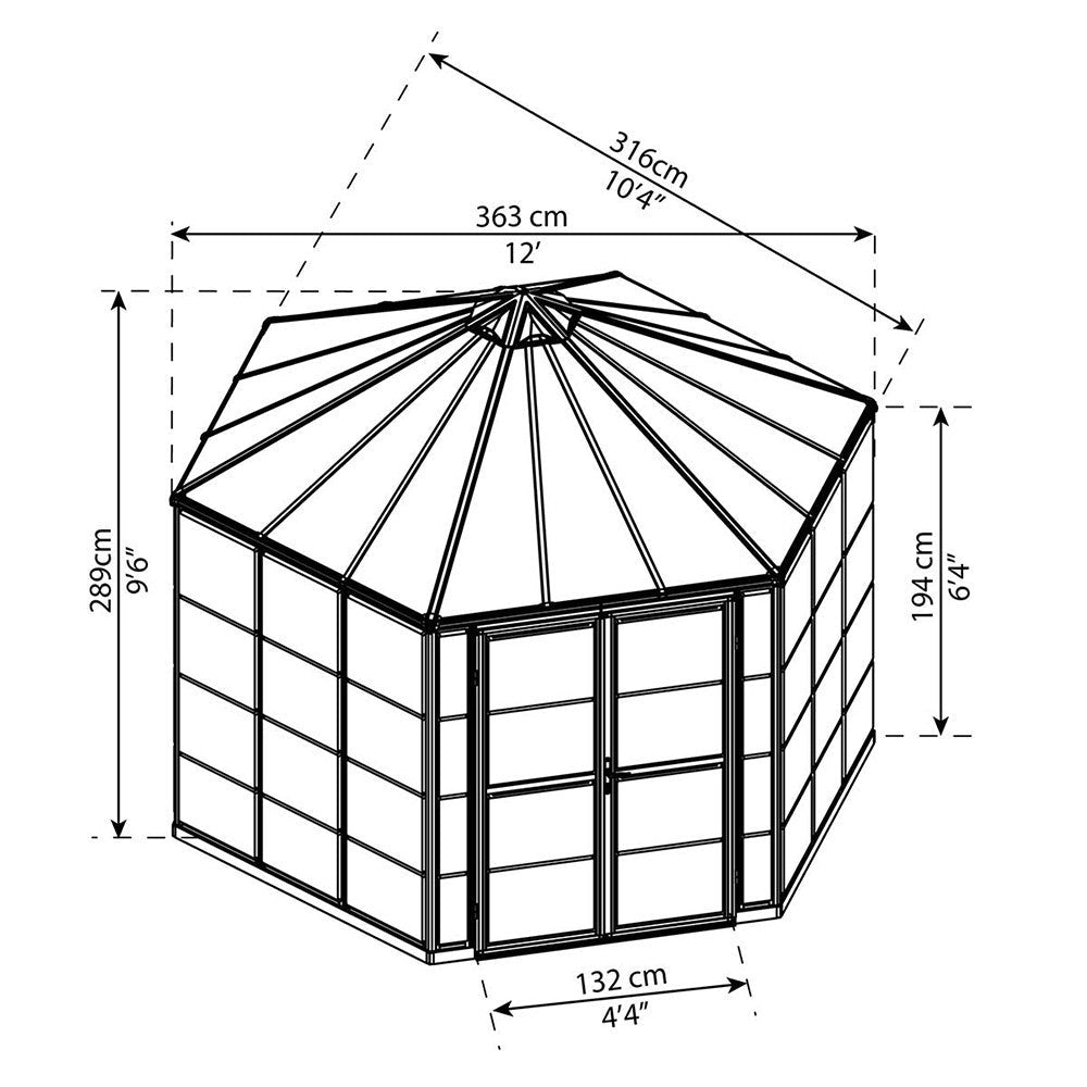 Oasis Hexagonal Greenhouse 8' Wide