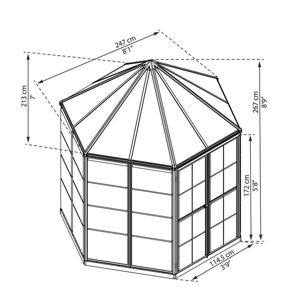 Oasis Hexagonal Greenhouse 8' Wide