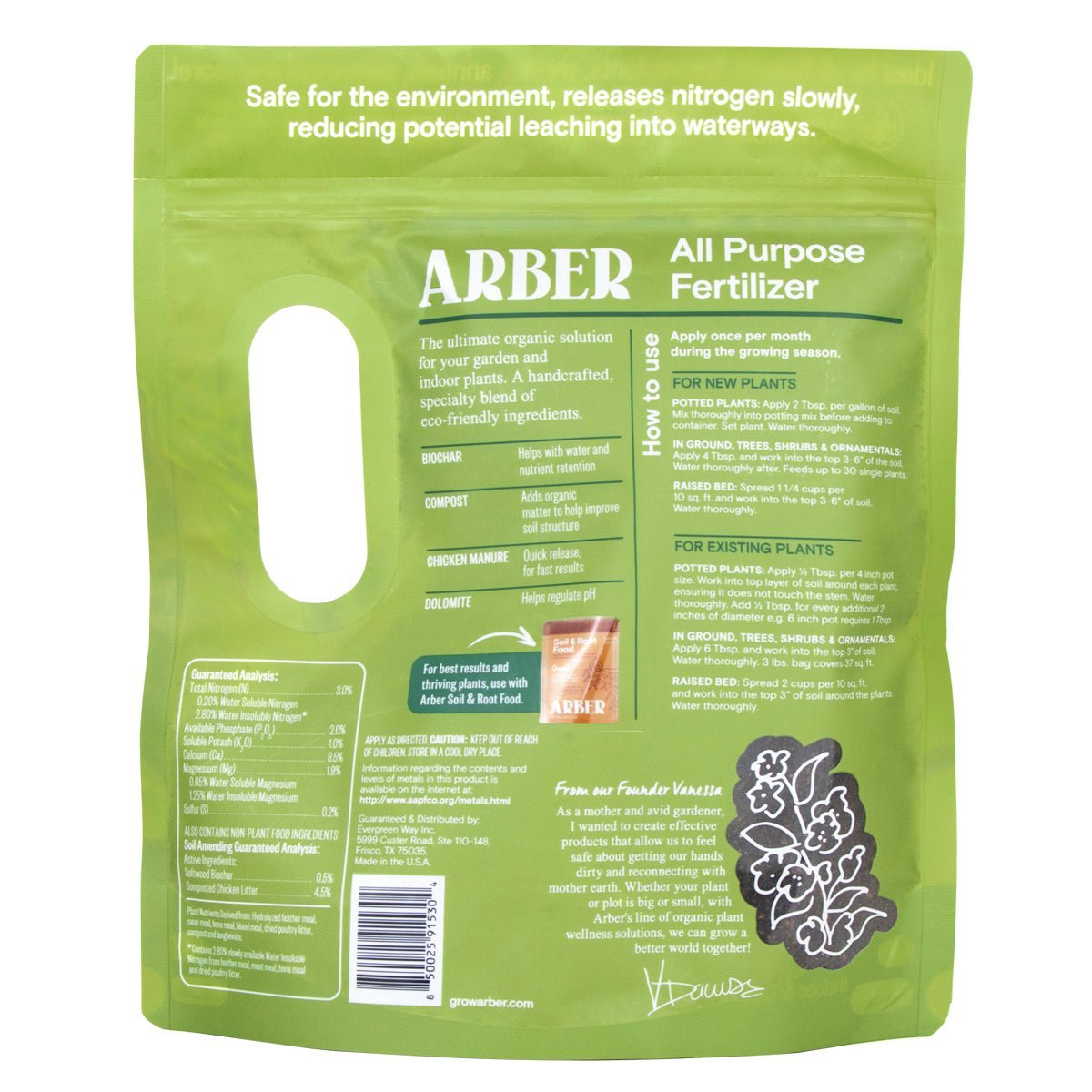 Organic All Purpose Fertilizer - 3 lbs Granulated Fertilizer