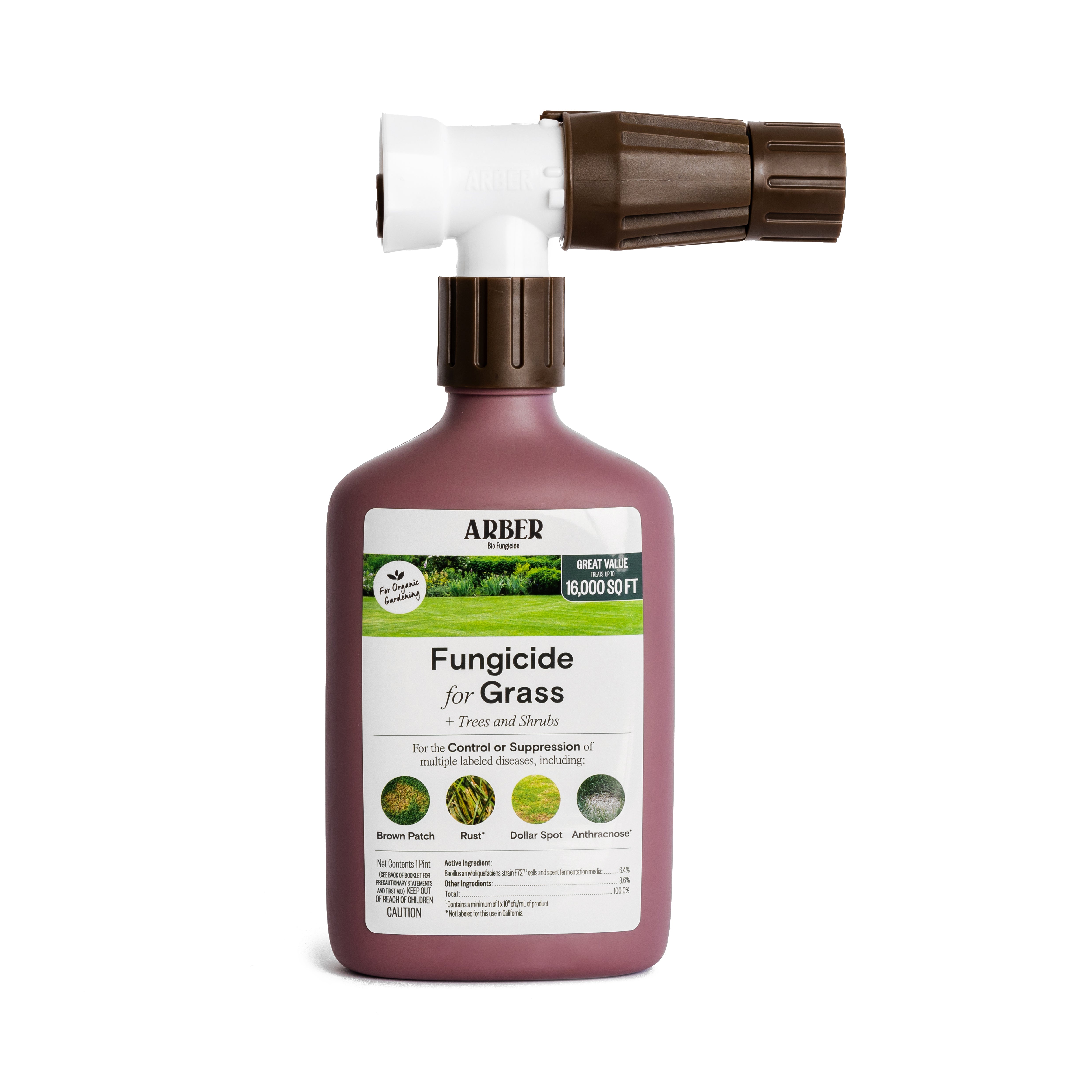 Organic Fungicide for Grass, Trees & Shrubs – 16 oz Concentrate