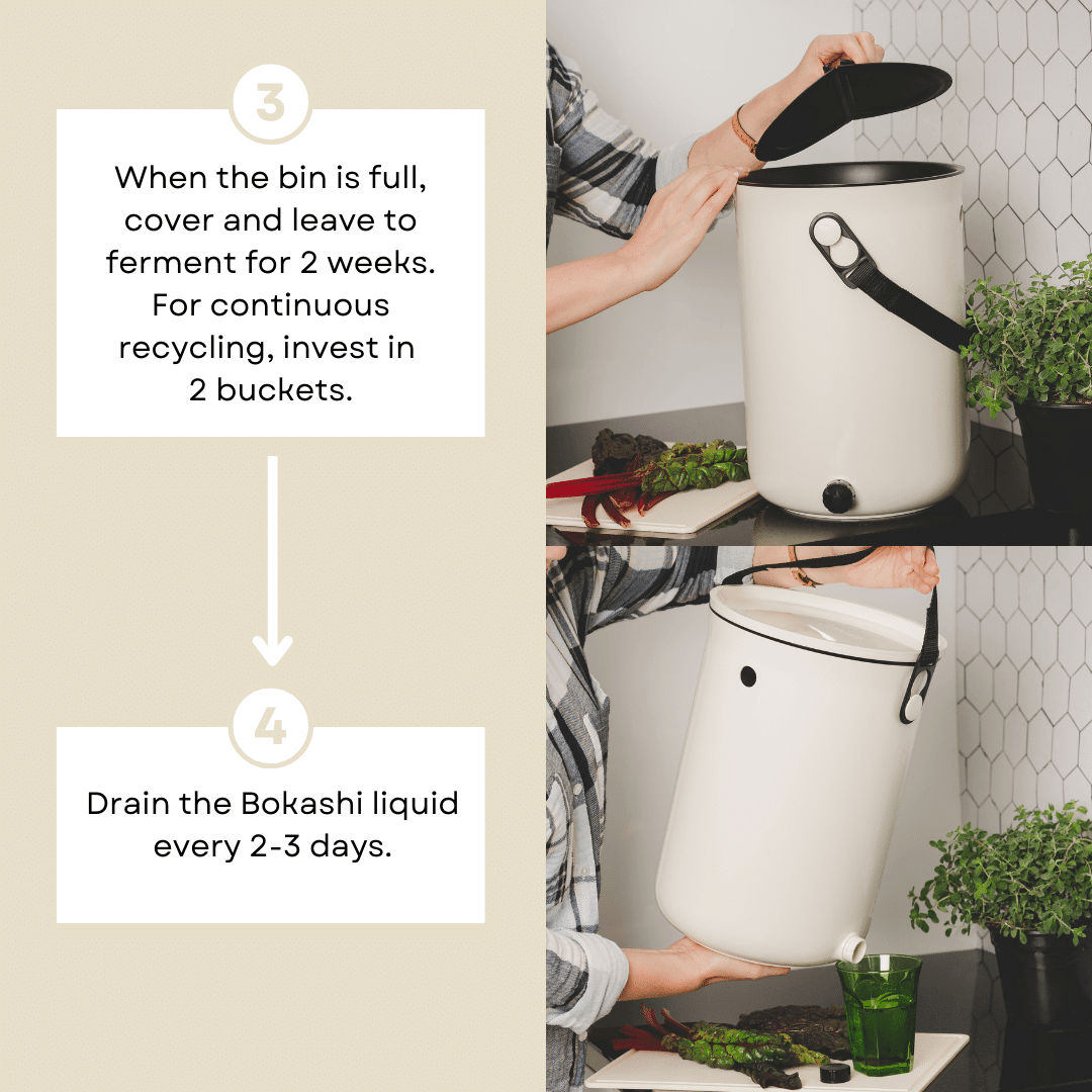 Organko Kitchen Bokashi Compost Bin - 2.5 Gallon Food Waste Recycler Single Bucket + 1 lb bag of Bokashi Olive
