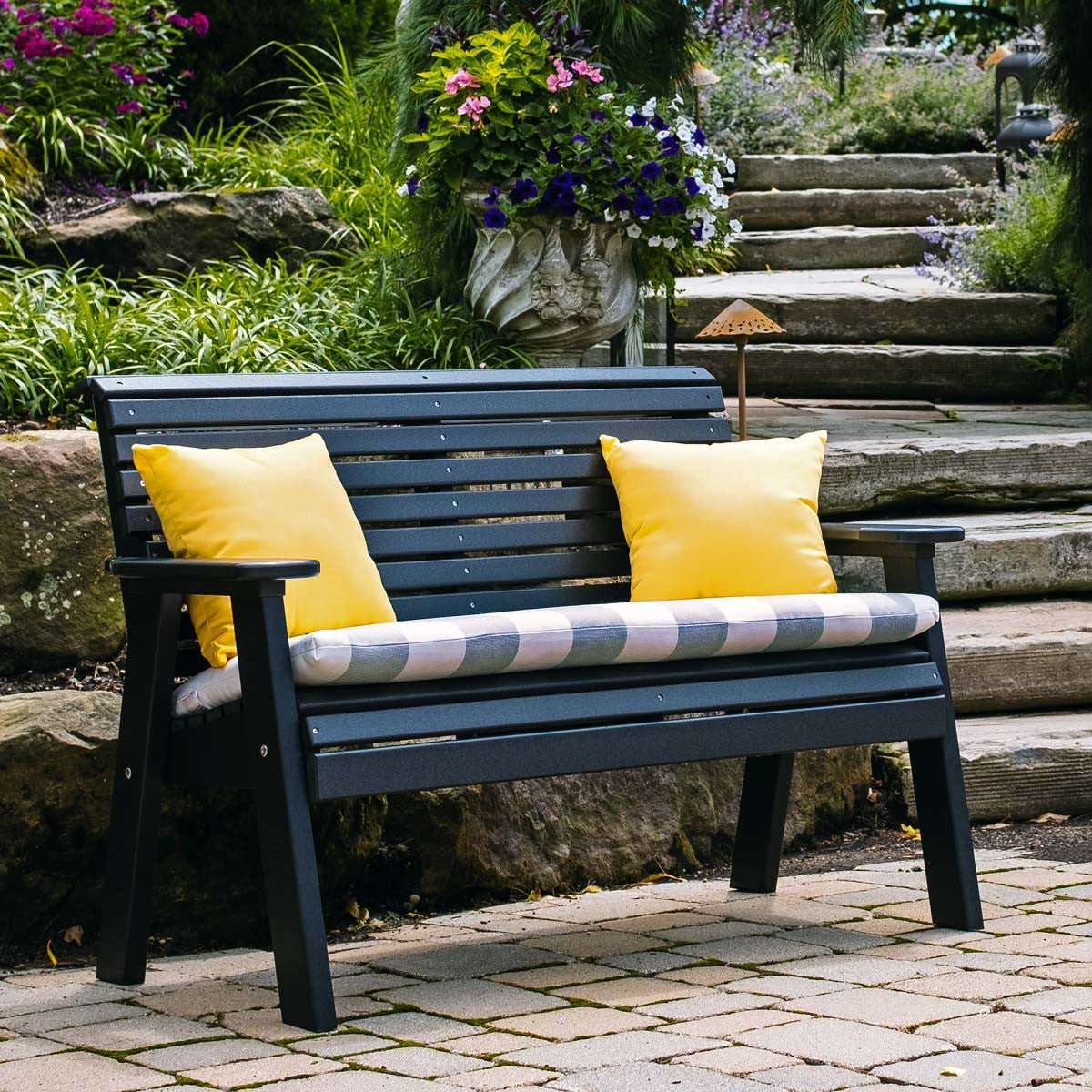 Original Patio & Garden Bench - 4' Wide antique-mahogany
