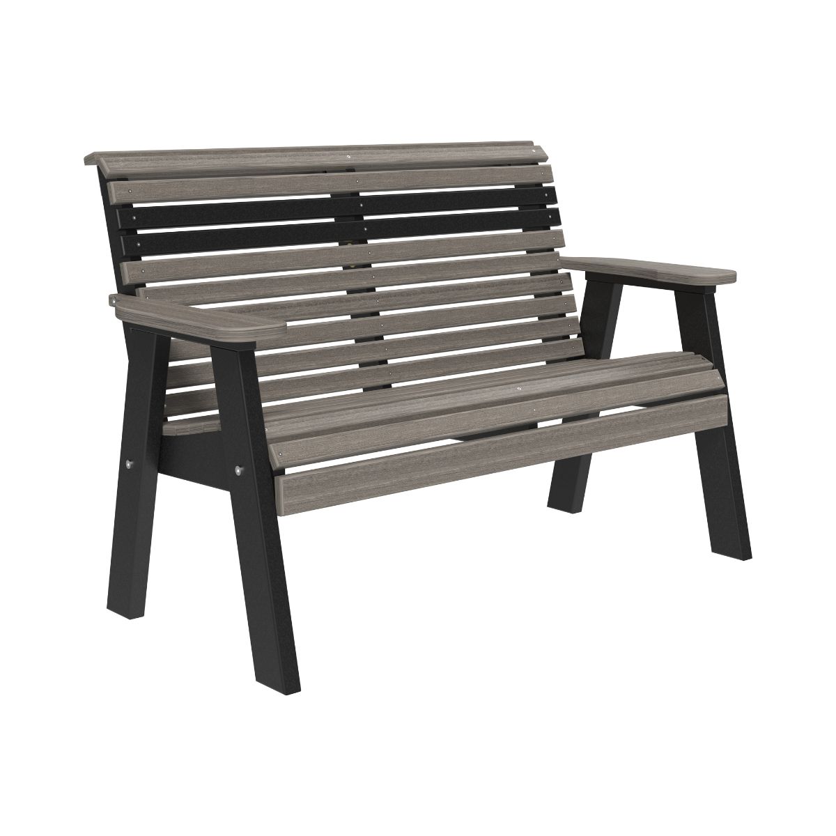 Original Patio & Garden Bench - 4' Wide coastal-gray-black